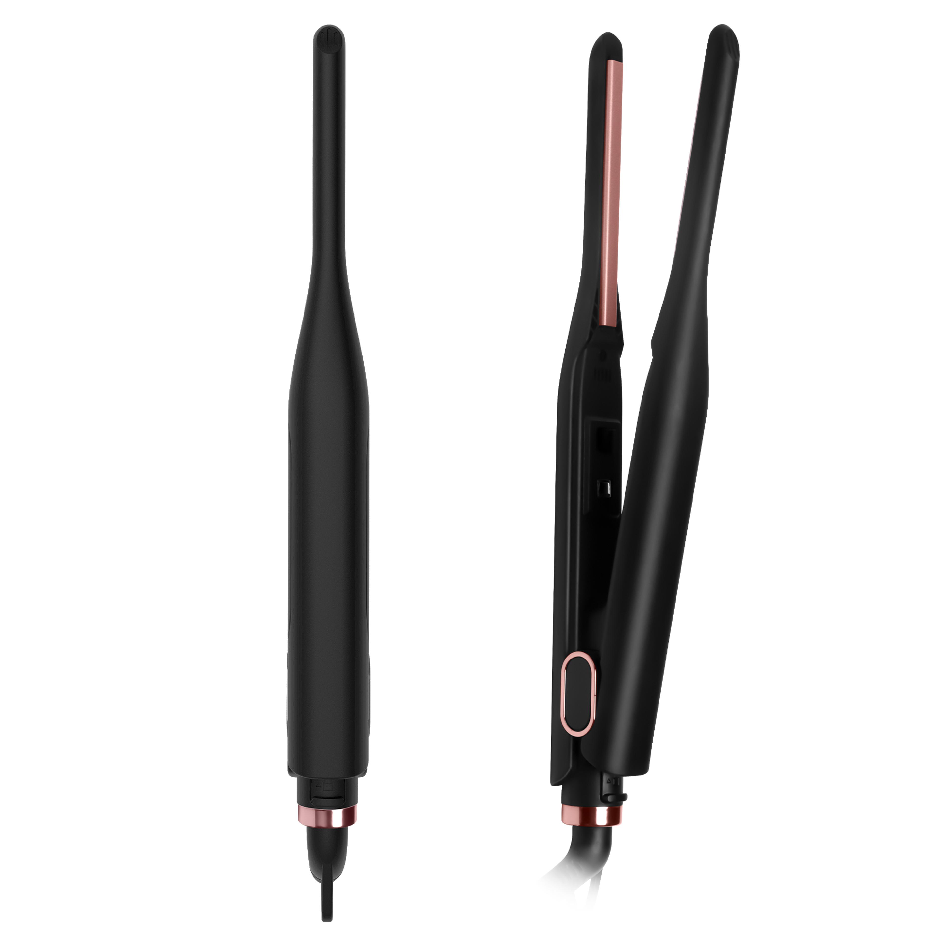 mini pencil flat iron for short hair beard straightener temperature adjustable fast heat