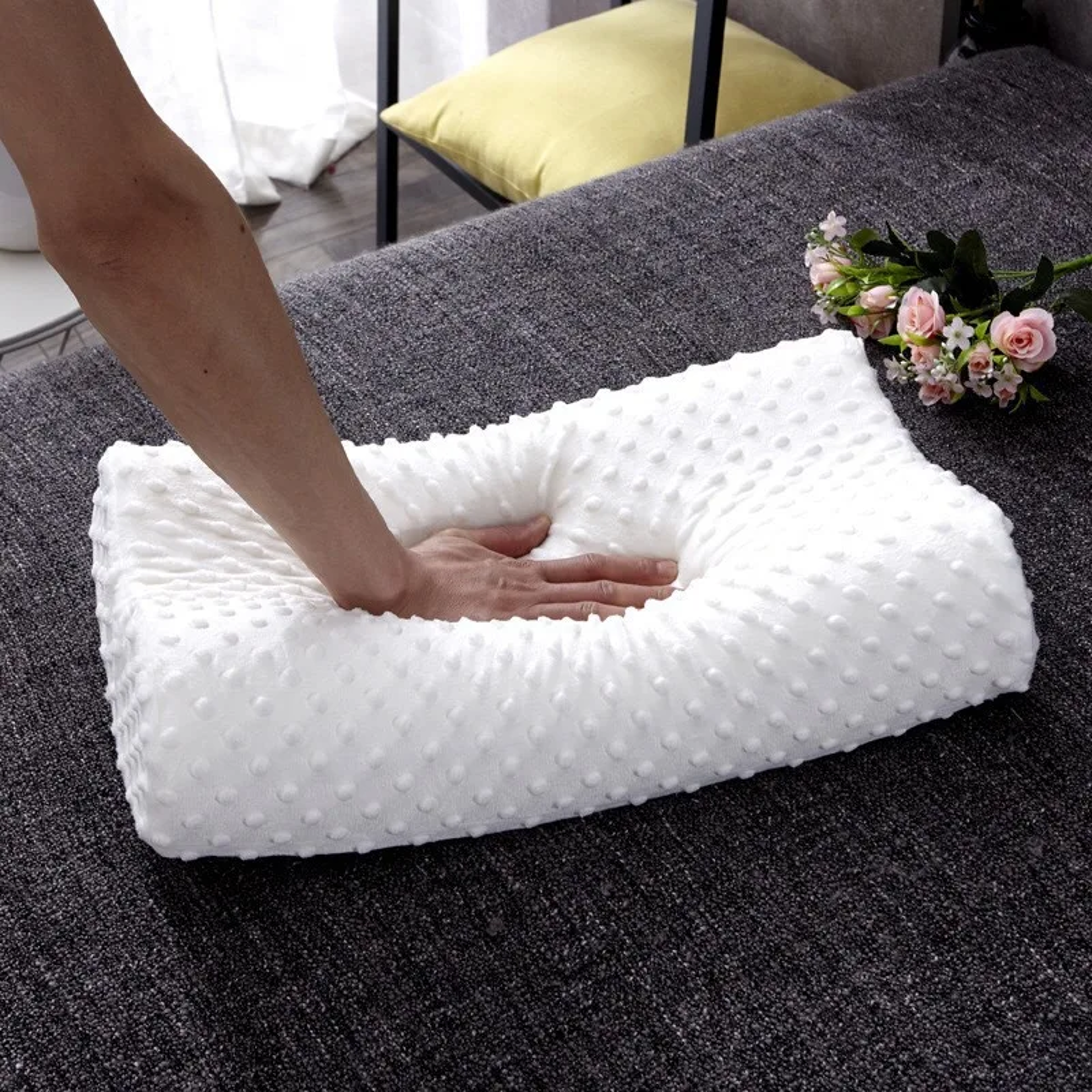 adjustable memory foam contour pillow for side sleepers neck and shoulder support