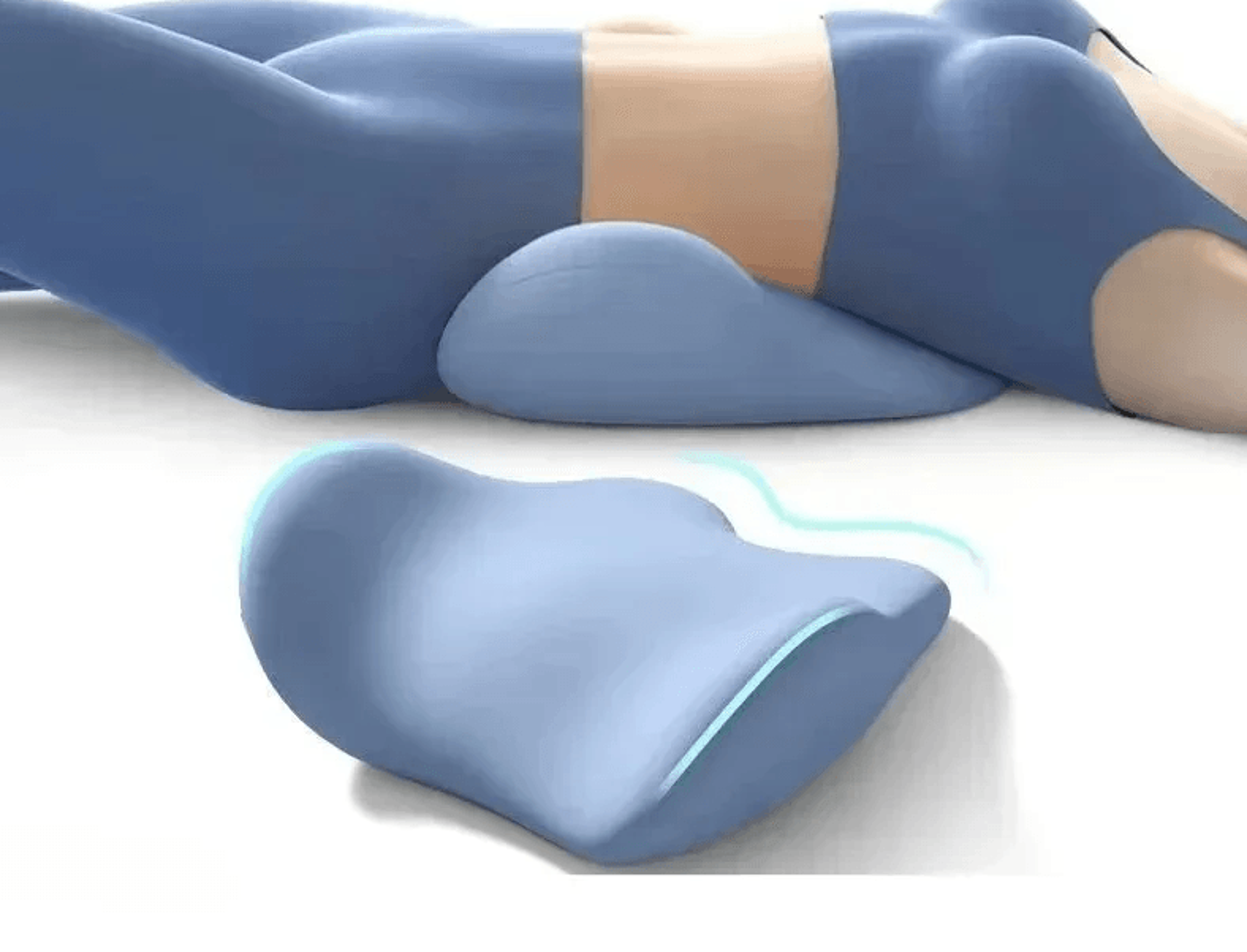 ergonomic memory foam lumbar support pillow for bed sleep comfort