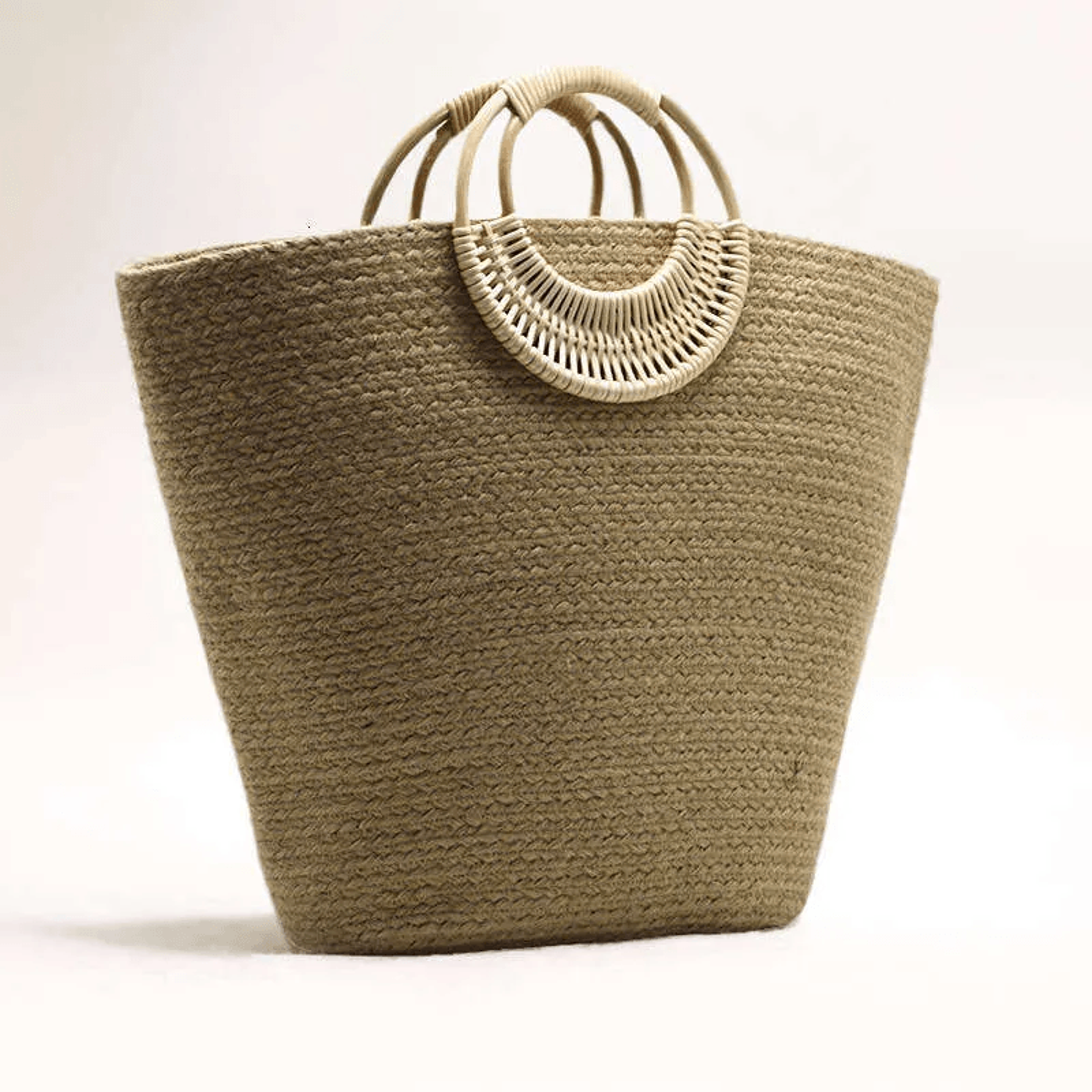 hemp rope straw beach tote bag for women