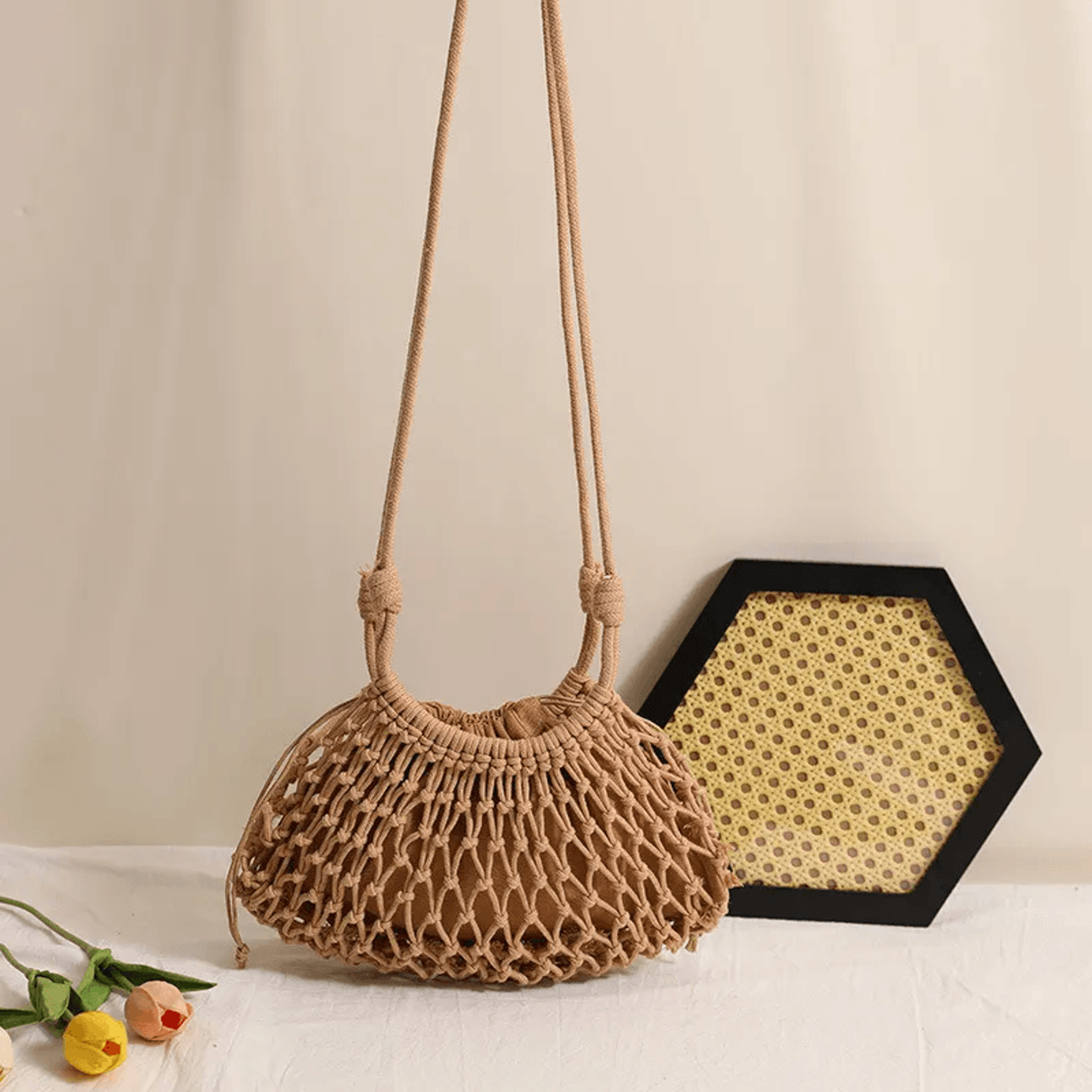 pearl egg crossbody woven bag elegant wristlet for beach vacation