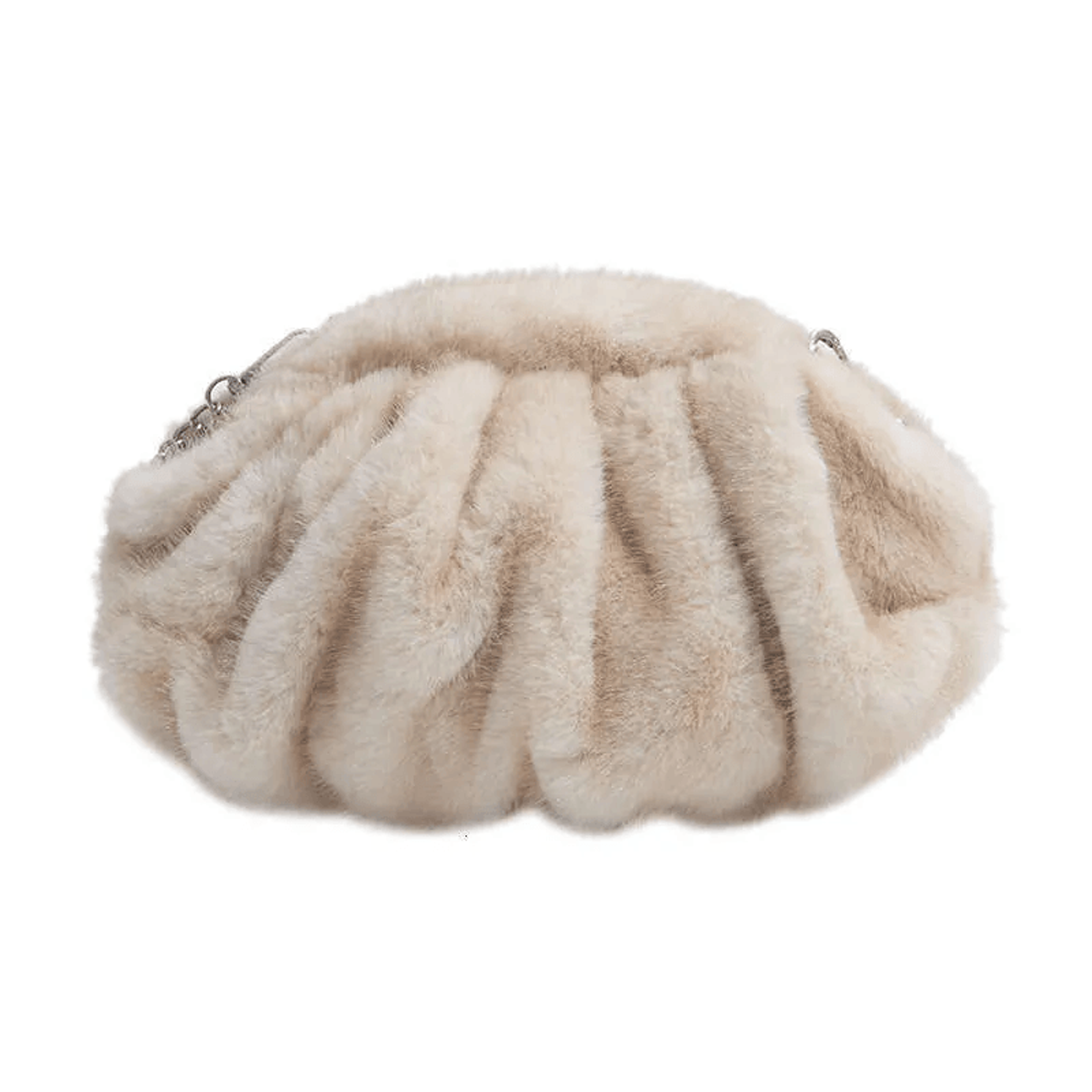 plush pleated chain crossbody bag for women