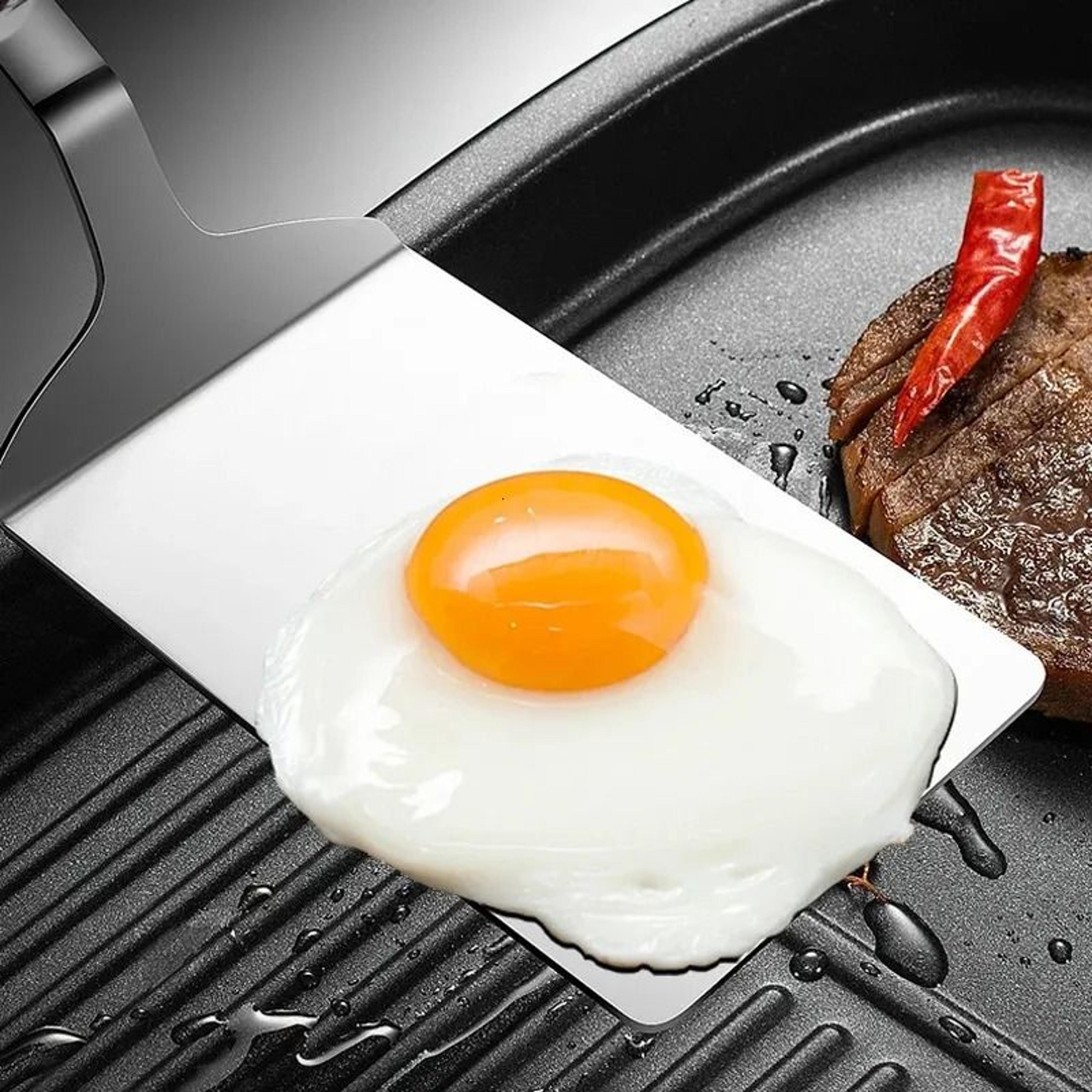 stainless steel bbq spatula wood handle nonstick turner for steak pancake fish