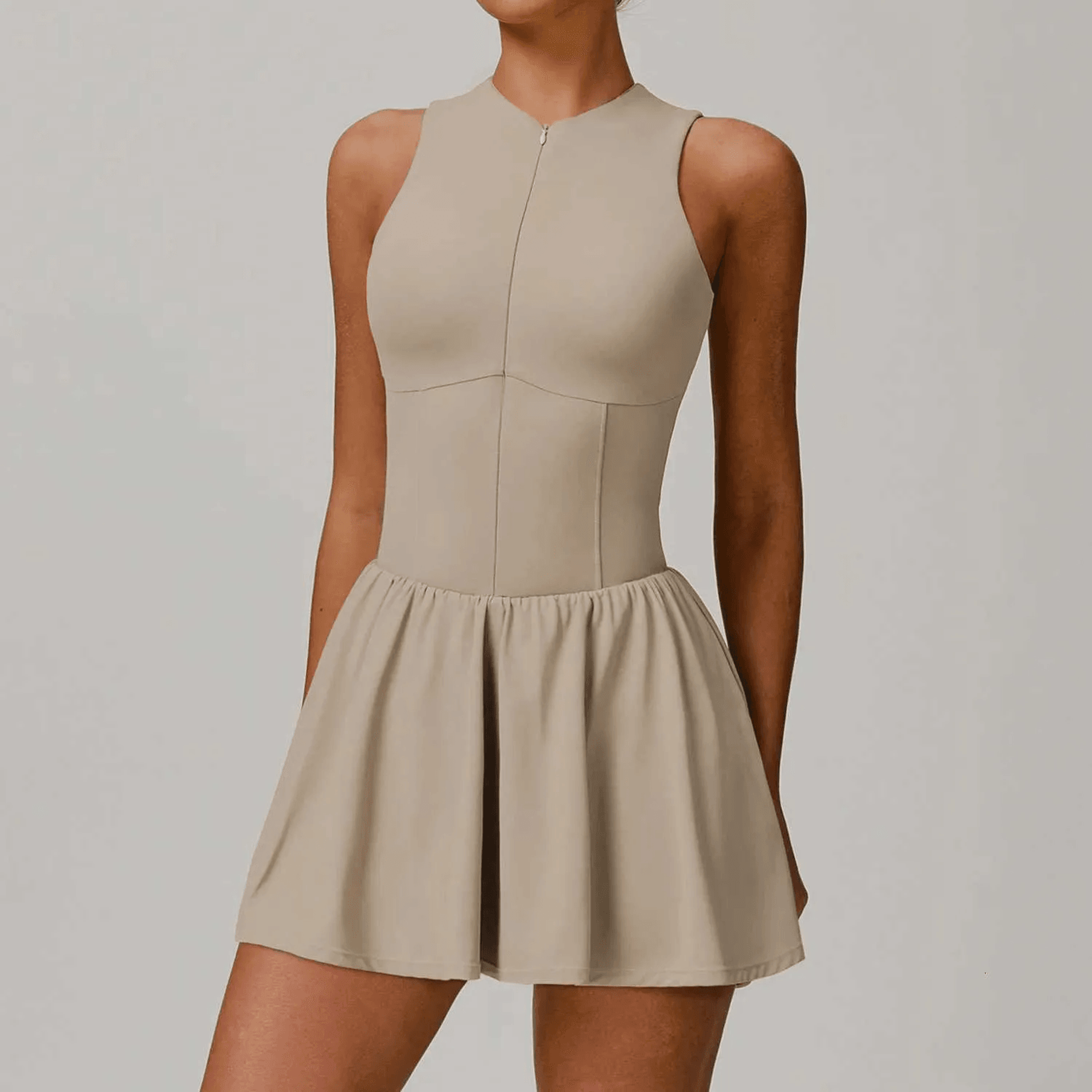 women's workout jumpsuit backless sleeveless zip up yoga romper