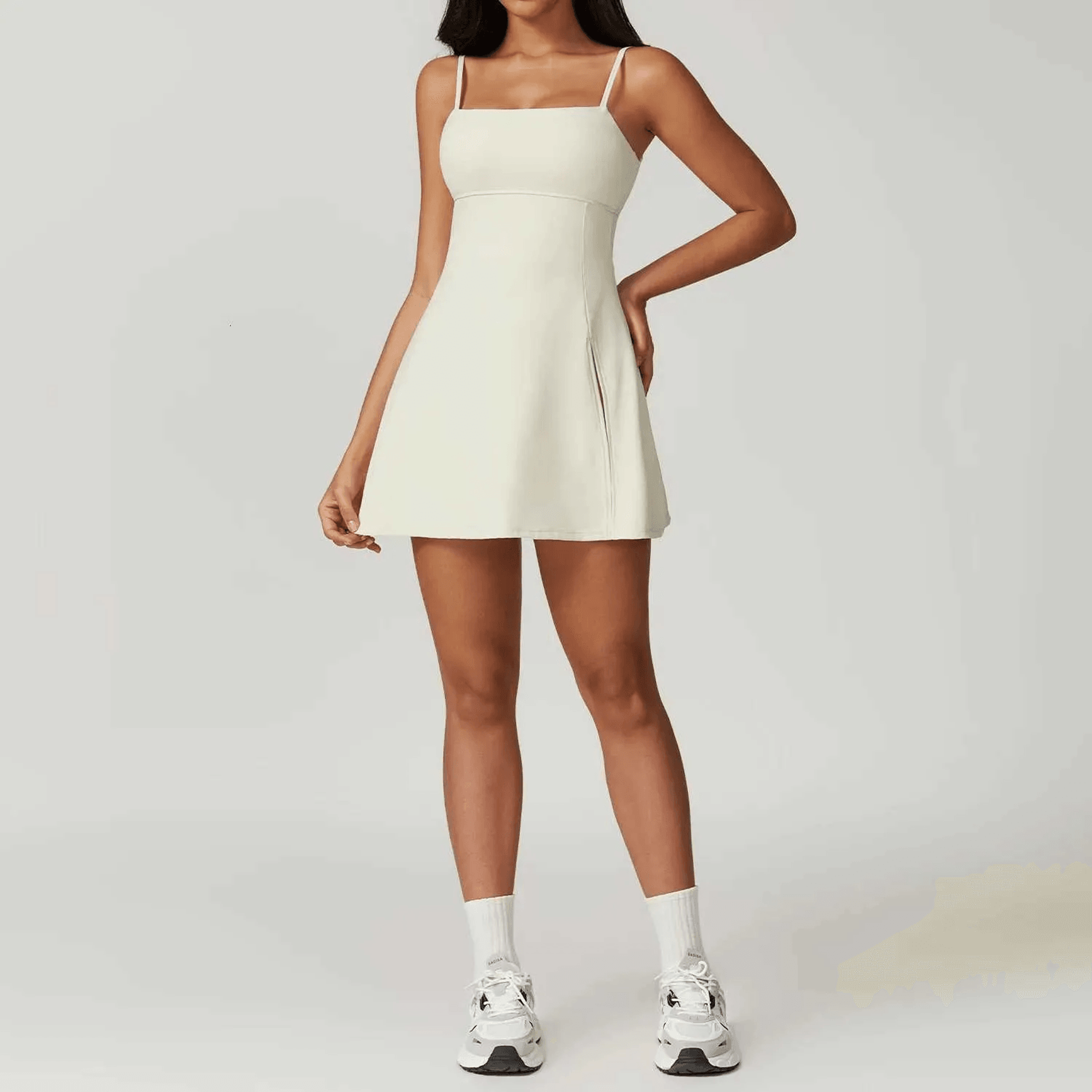 women breathable tennis dress with removable padding for yoga and activewear