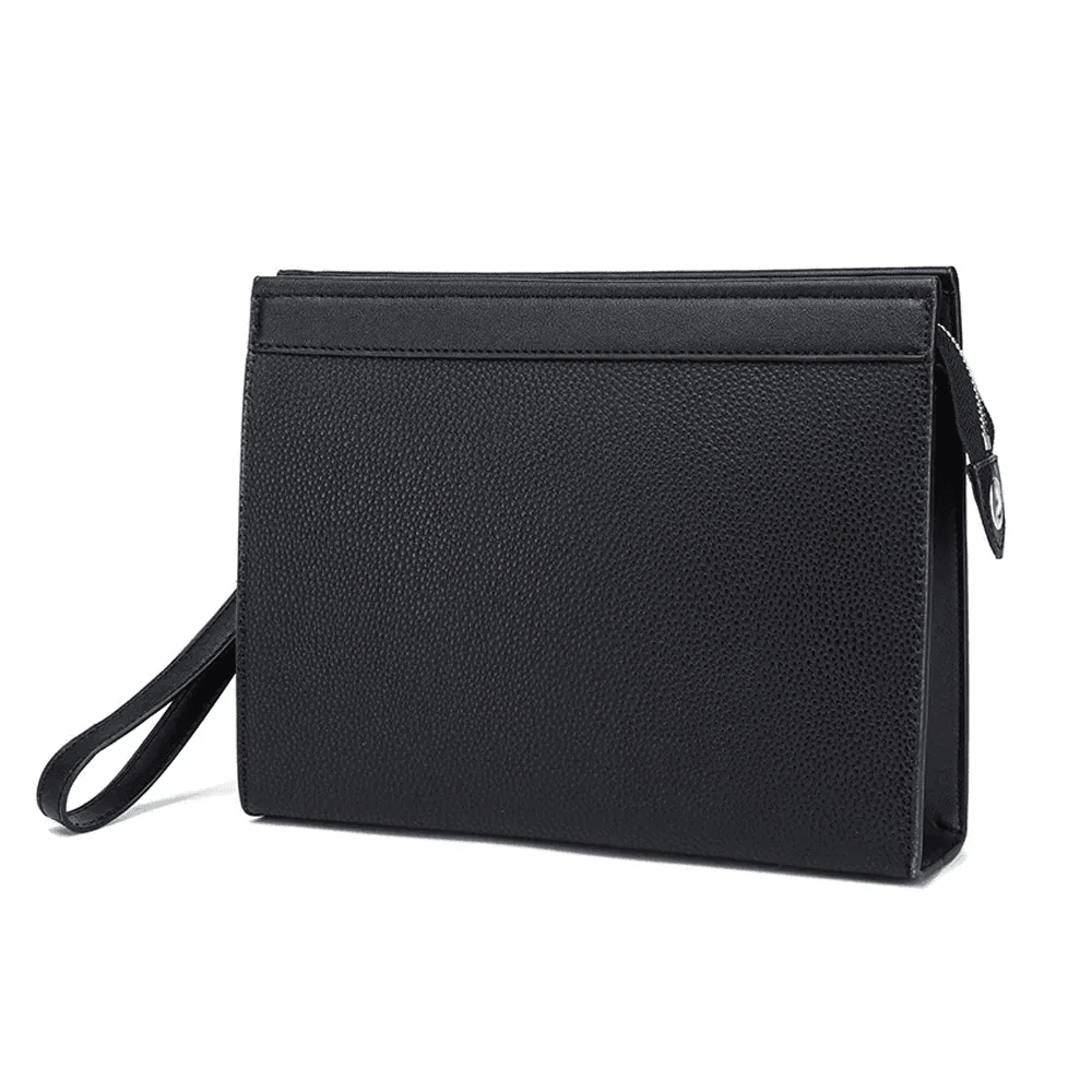 black pu leather men clutch bag phone wallet wristlet