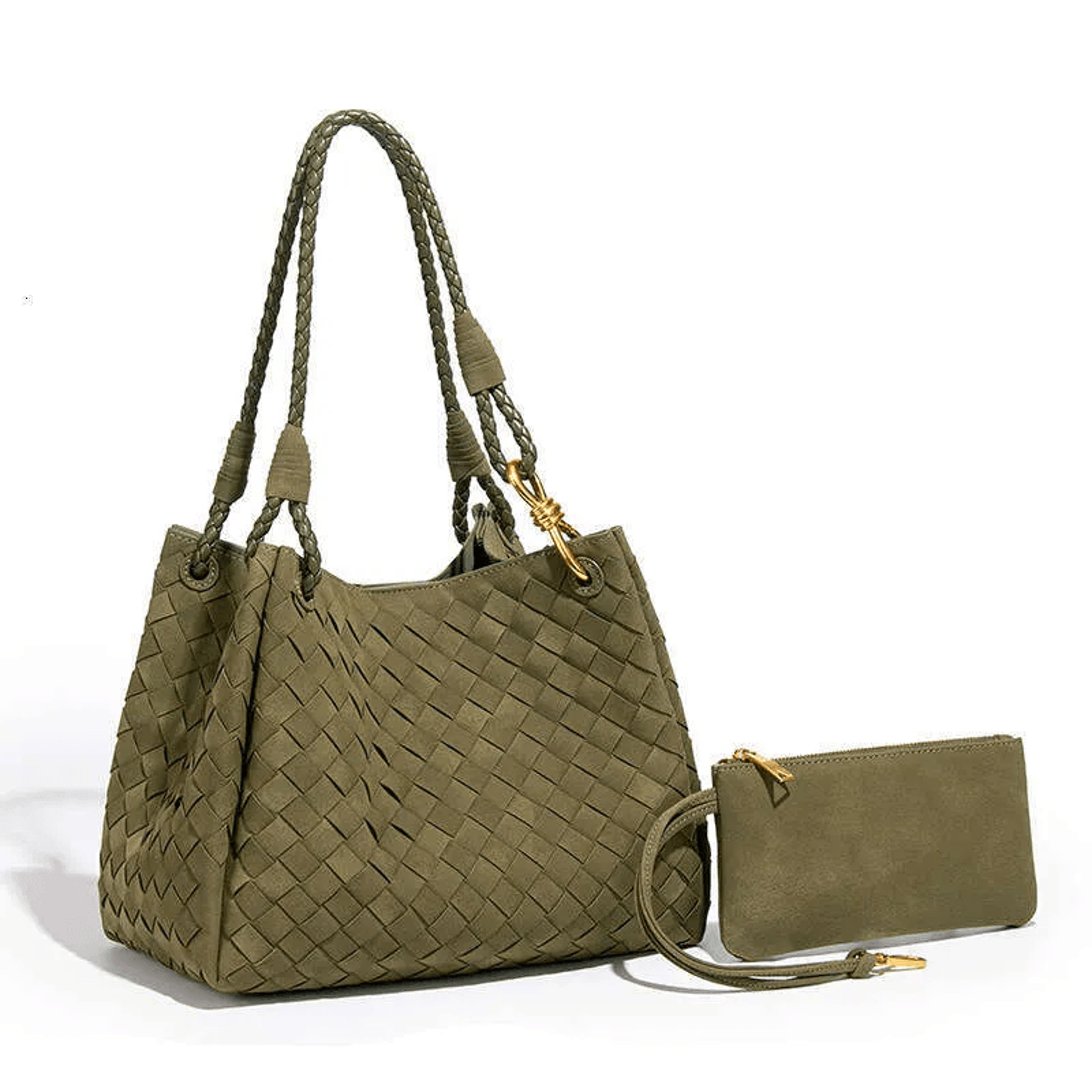 luxury woven suede tote bag large parachute bucket shoulder bag for women