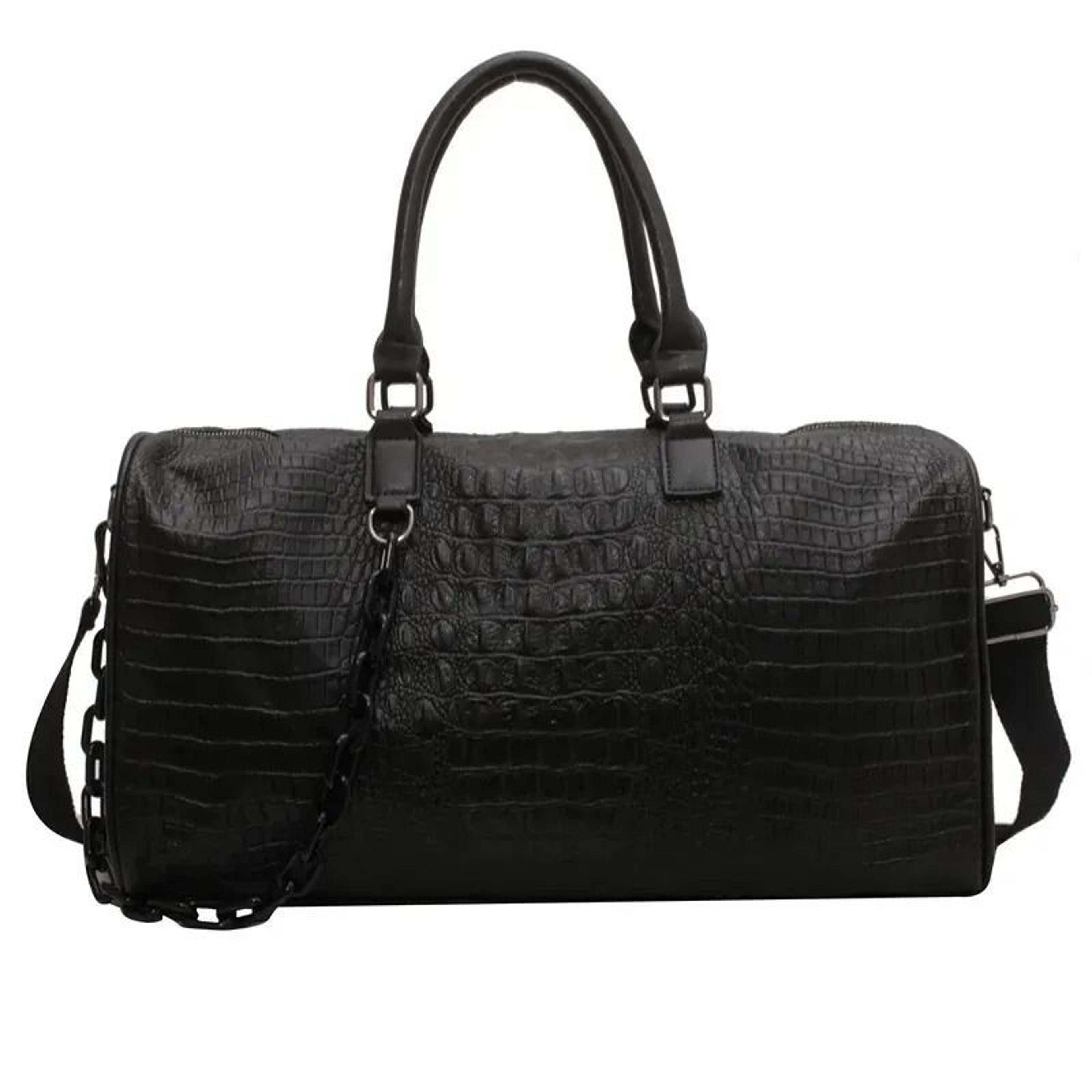 large capacity waterproof women travel duffel bag pu weekender gym shoulder bag