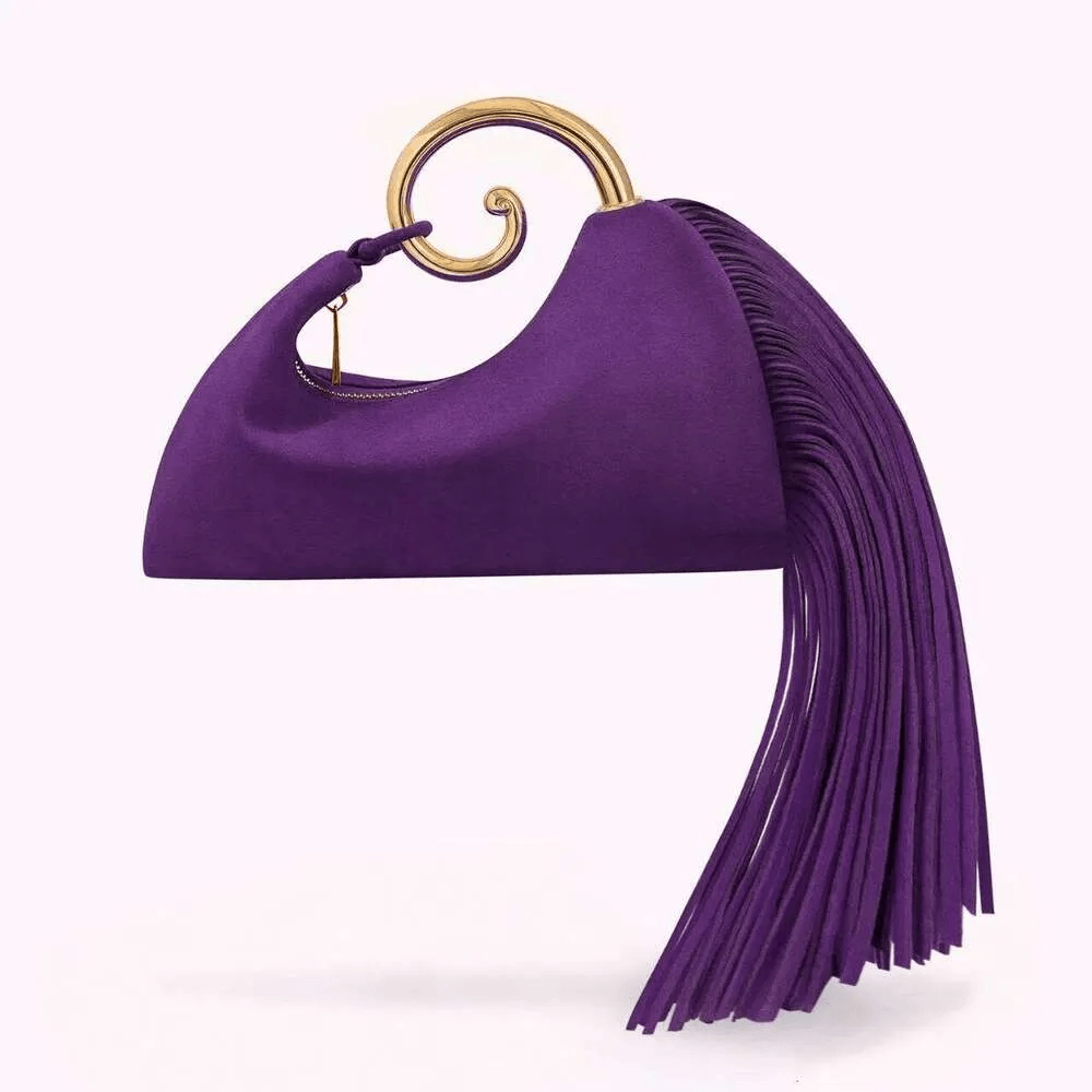 elegant cloud clutch purse with tassel metal ring evening handbag