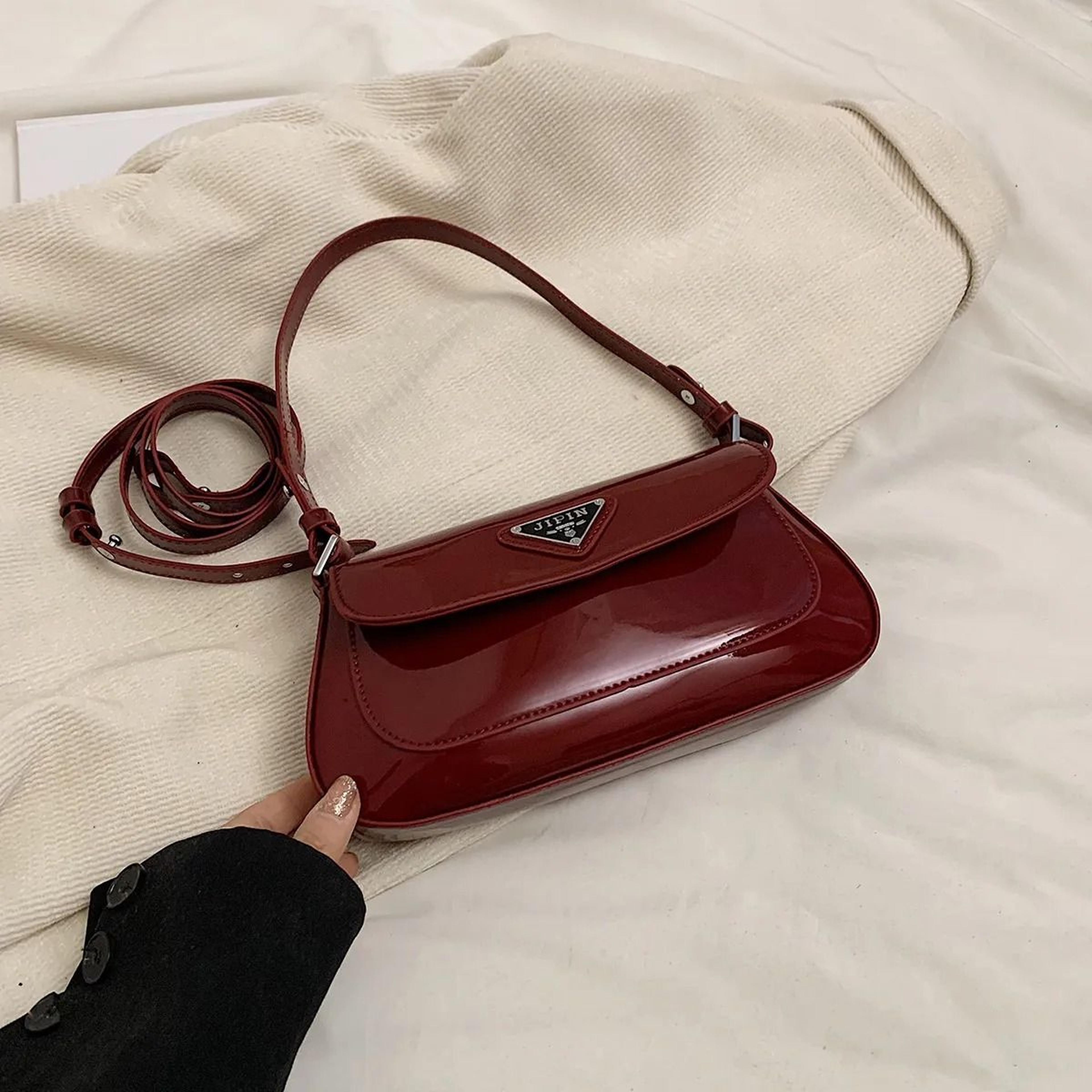 elegant glossy shoulder bag for women versatile crossbody underarm purse