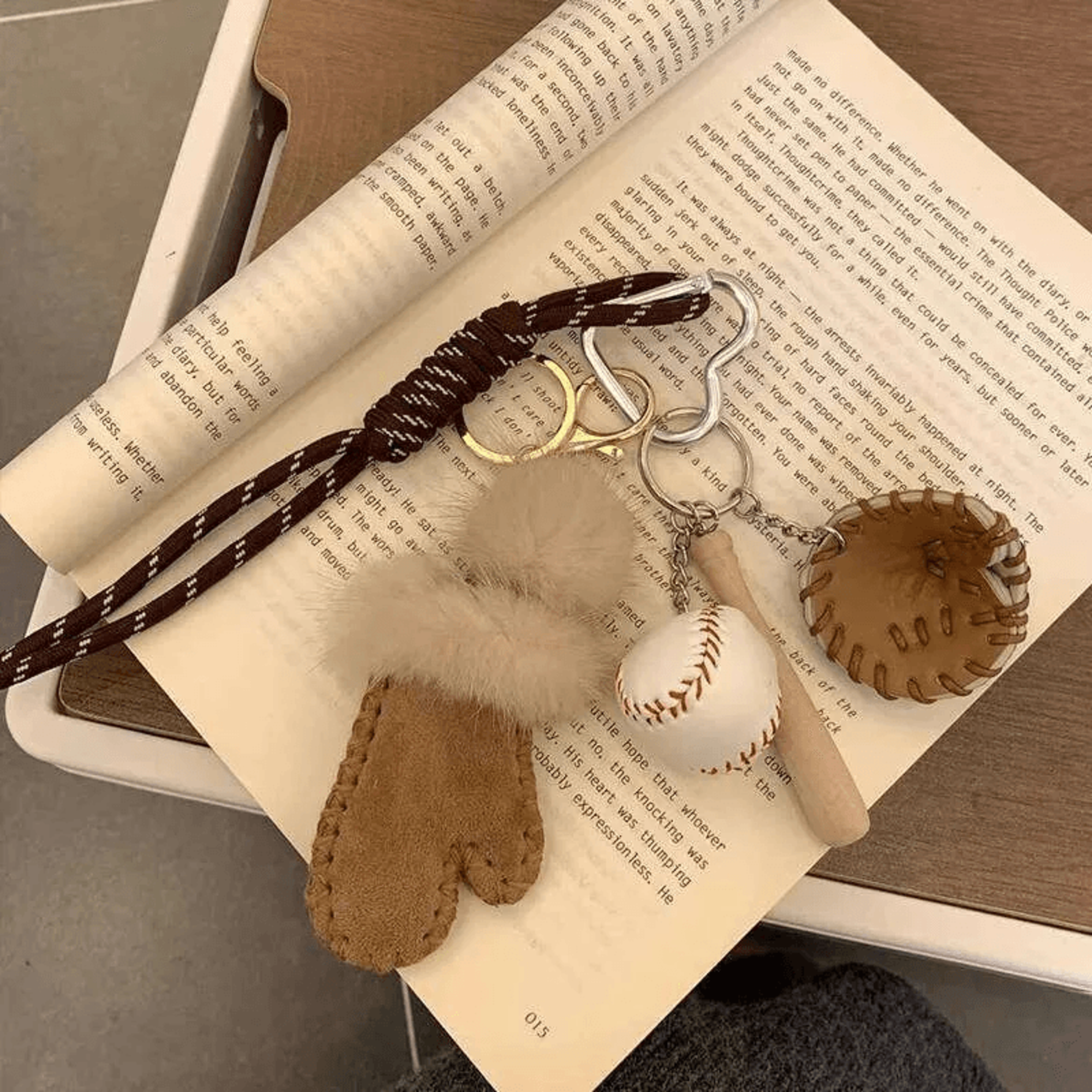 baseball glove keychain bag charm for women and girls