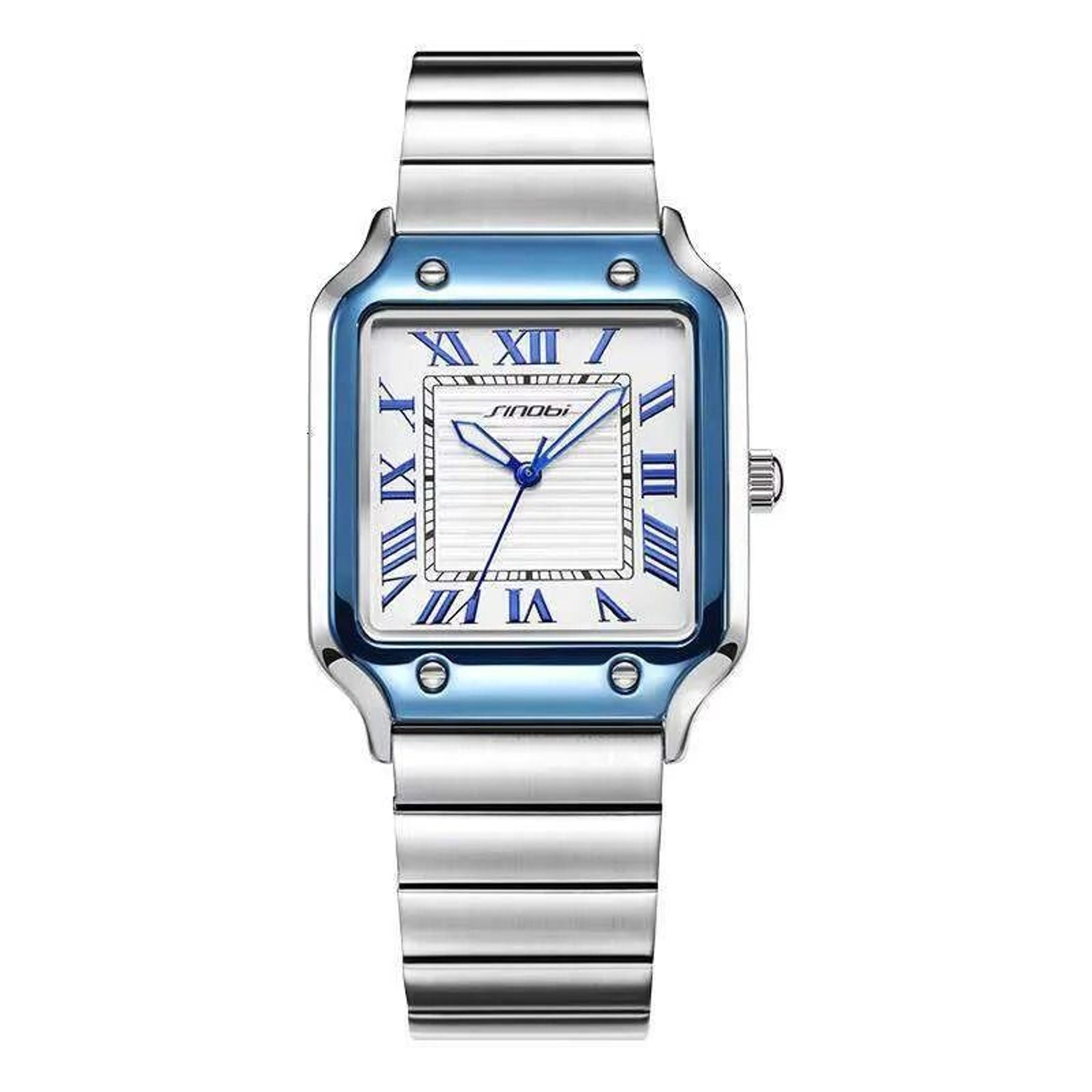 rectangular men quartz watch stainless steel water resistant
