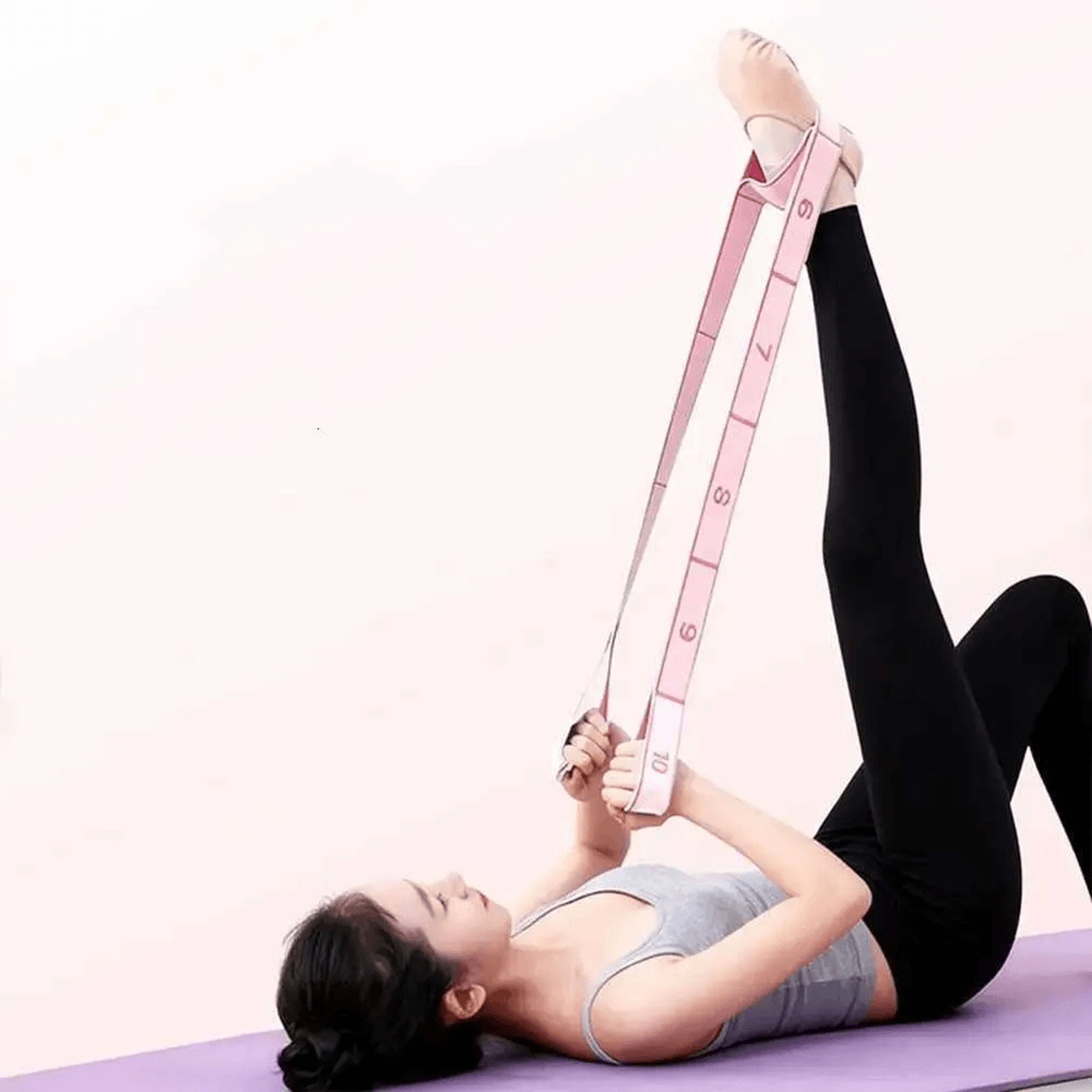digital yoga stretching belt grid adjustable dance stretch band