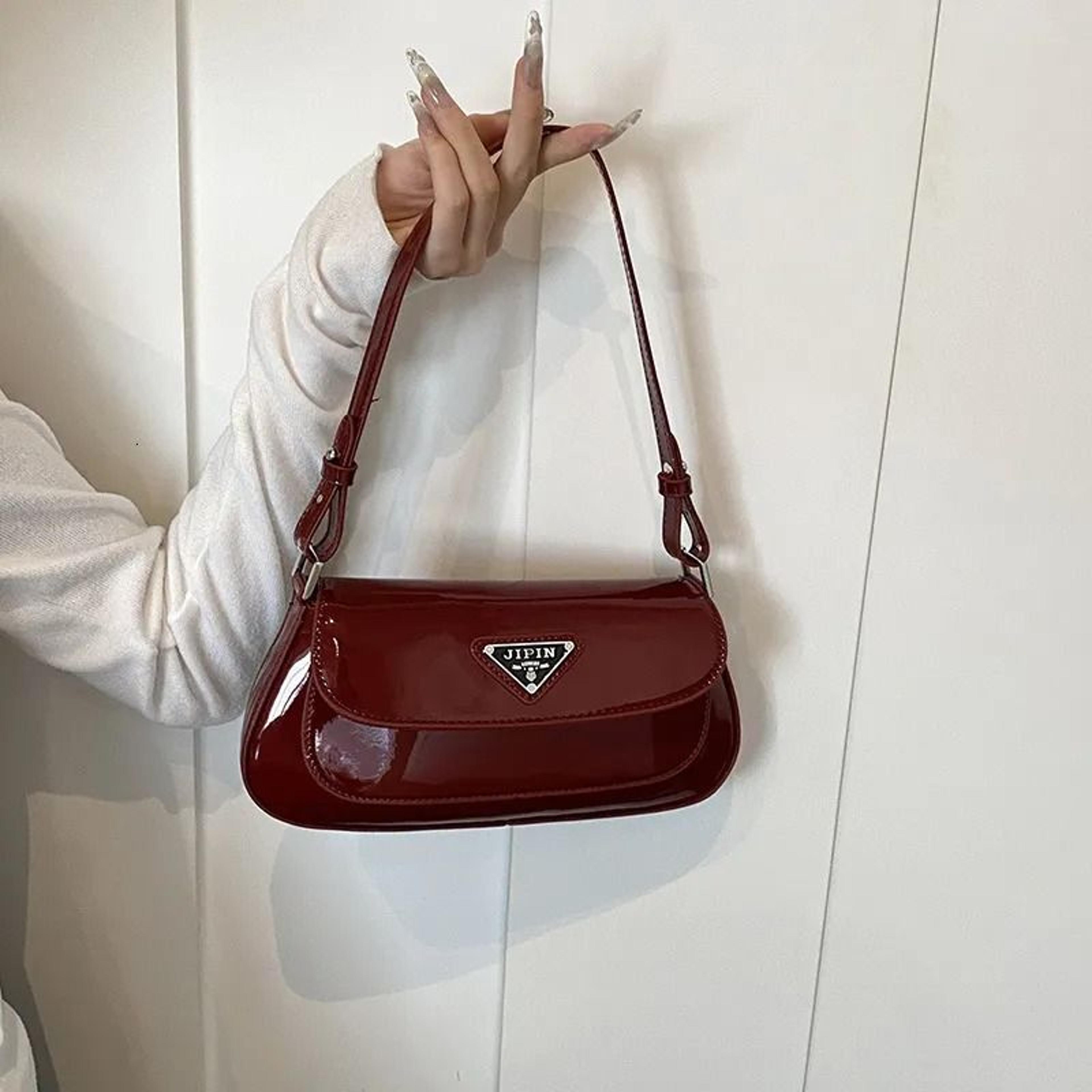 luxury glossy underarm shoulder handbag trendy crossbody bag