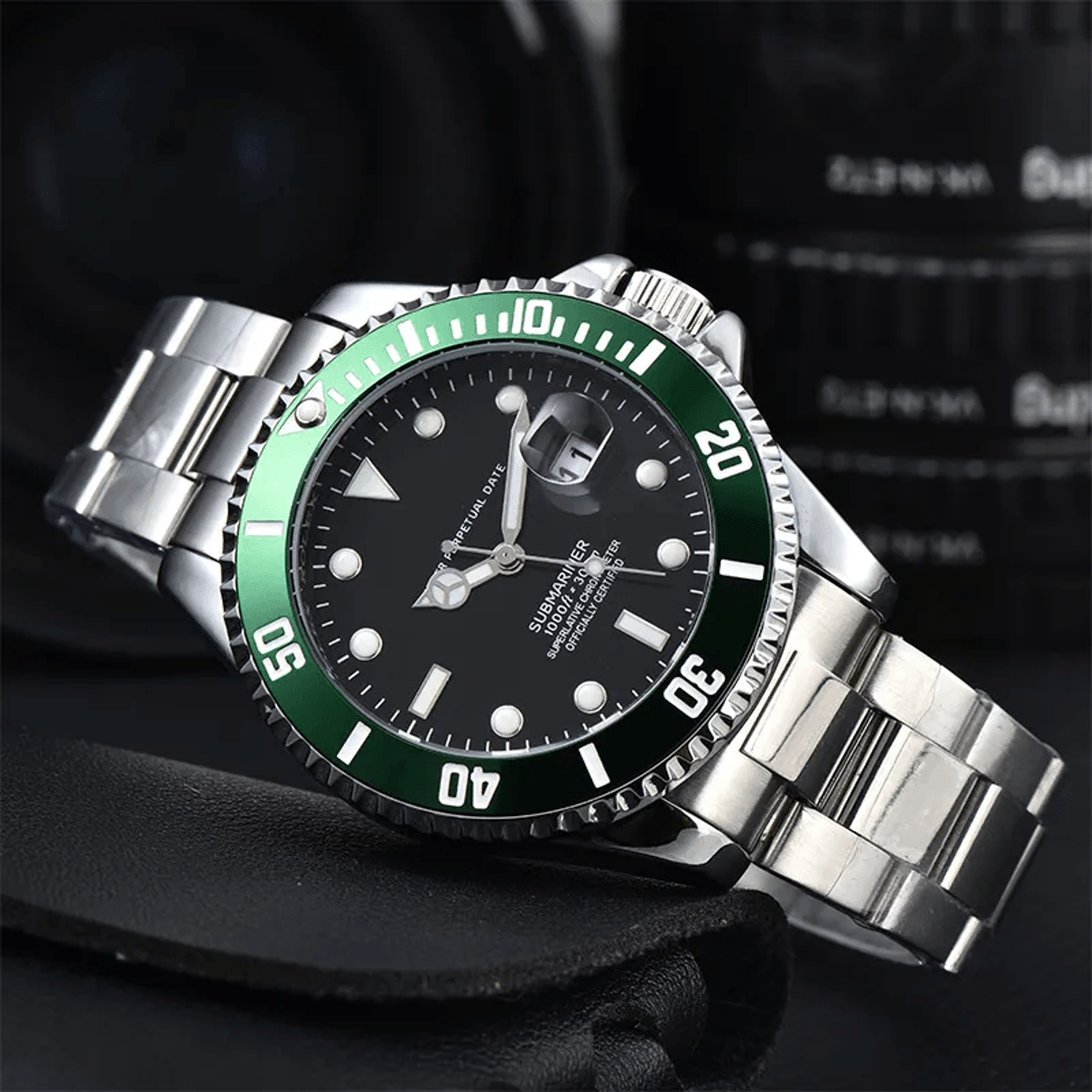 luxury men's quartz watch waterproof stainless steel multifunction business wristwatch