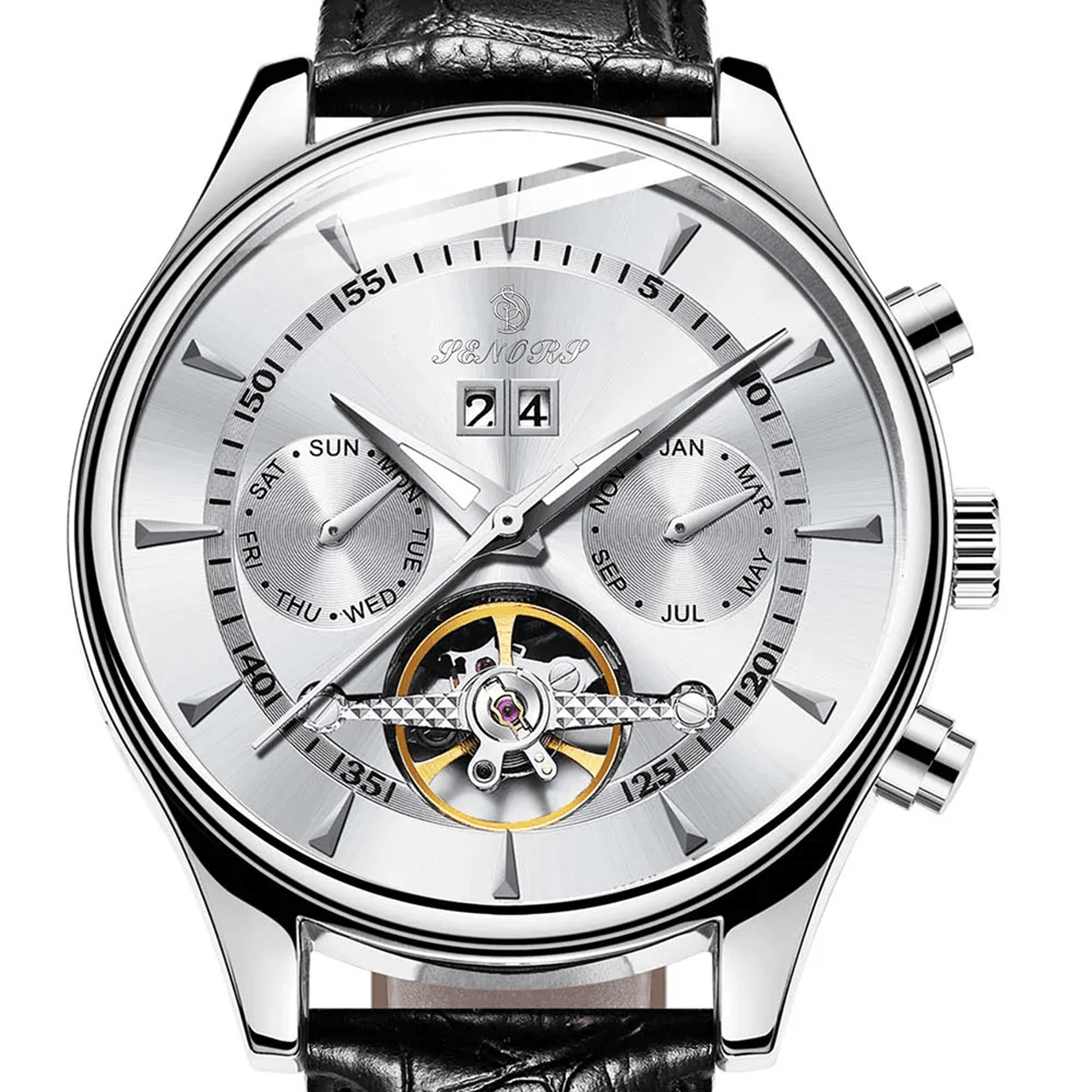 automatic mechanical tourbillon watch for men waterproof business wristwatch