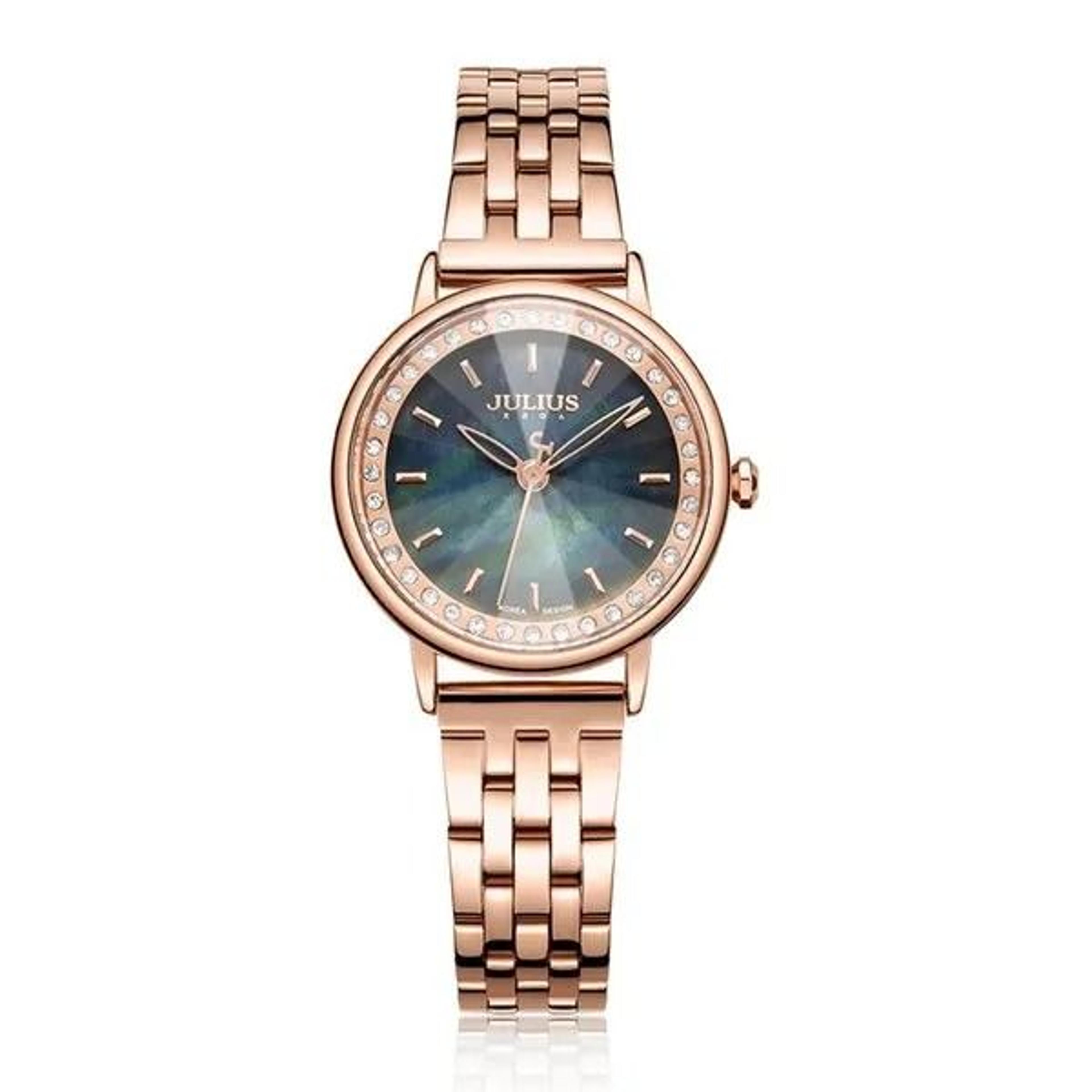 women quartz watch shell dial stainless steel fashion wristwatch
