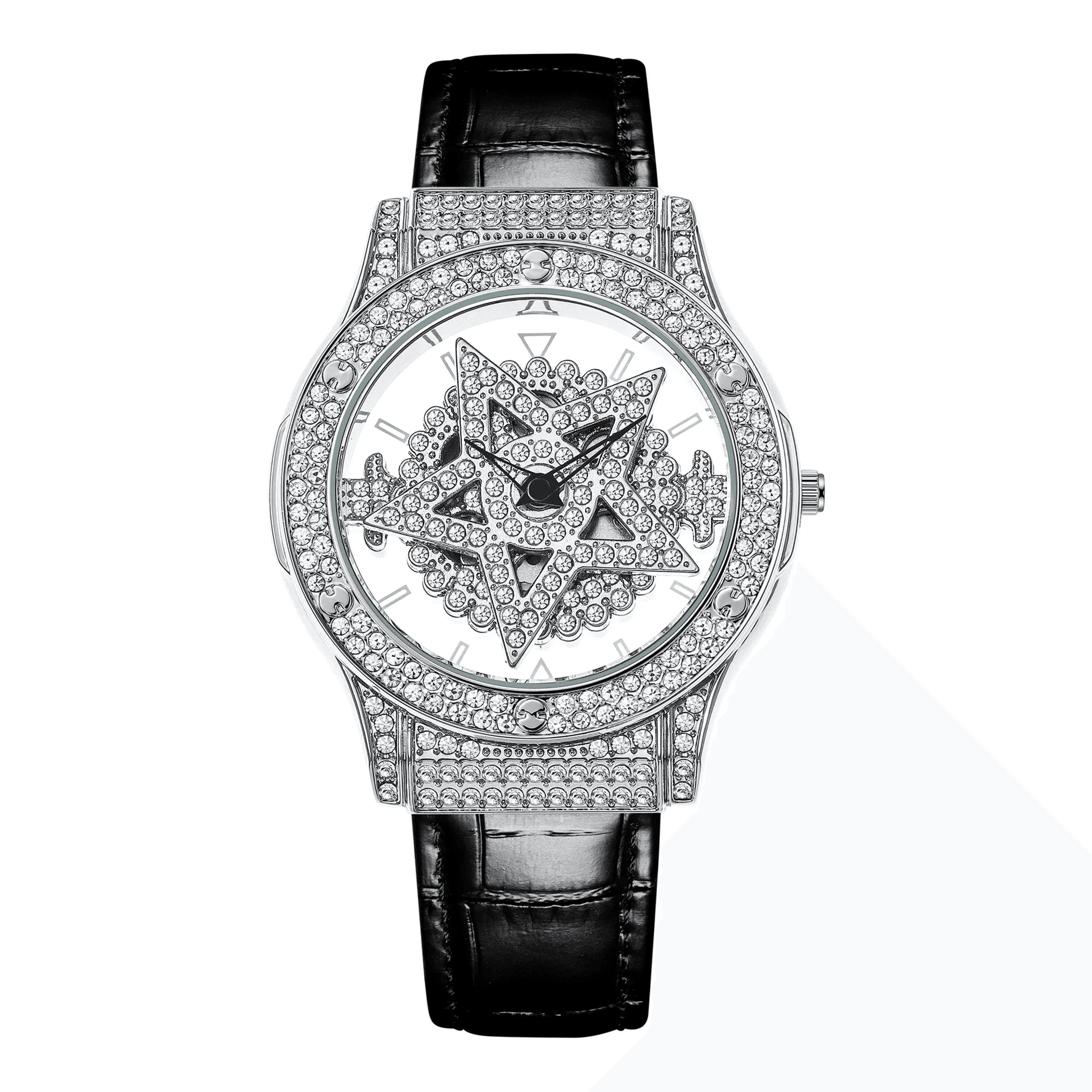 luxury pentagram womens quartz watch waterproof crystal dial