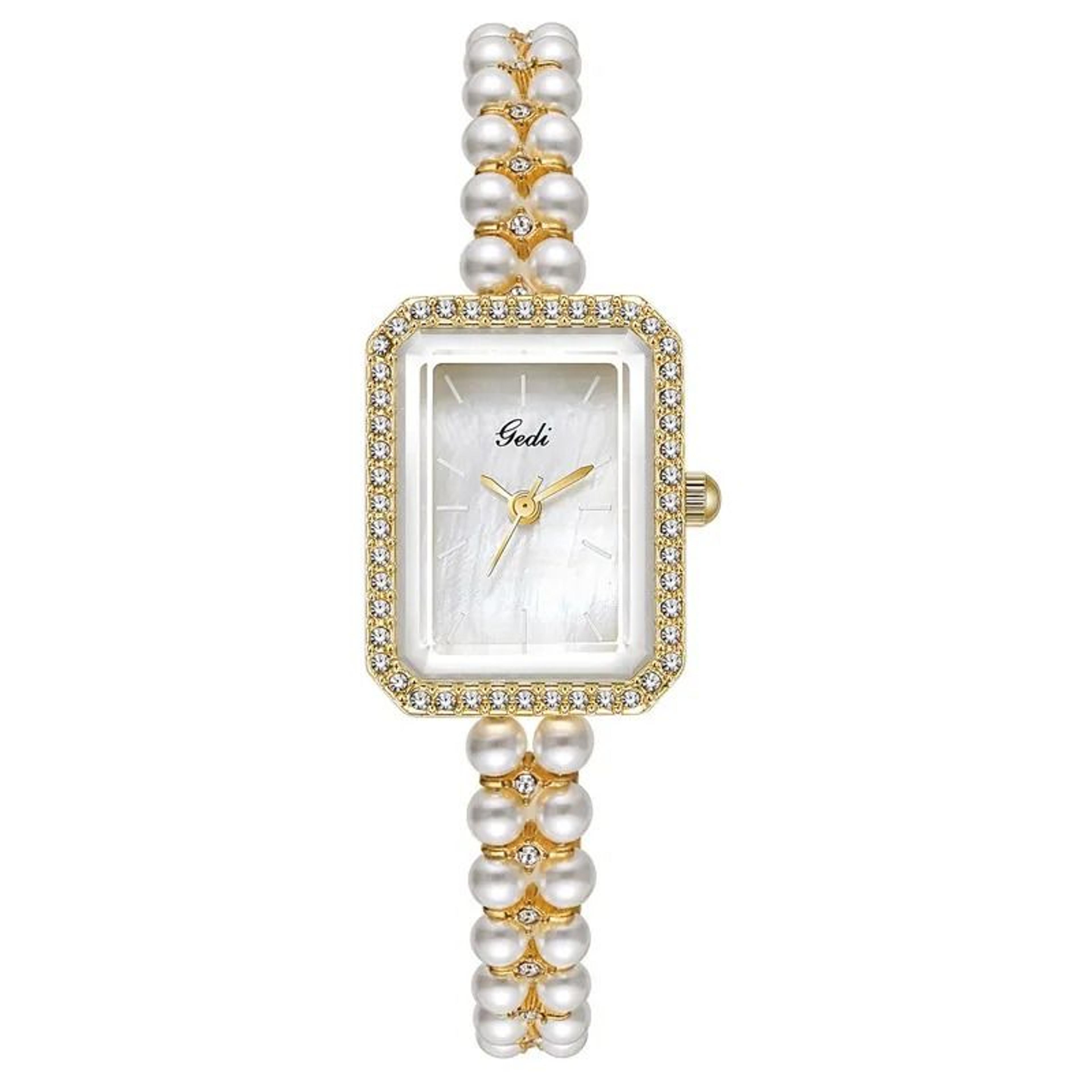 luxury pearl bracelet quartz watch for women waterproof elegant wristwatch