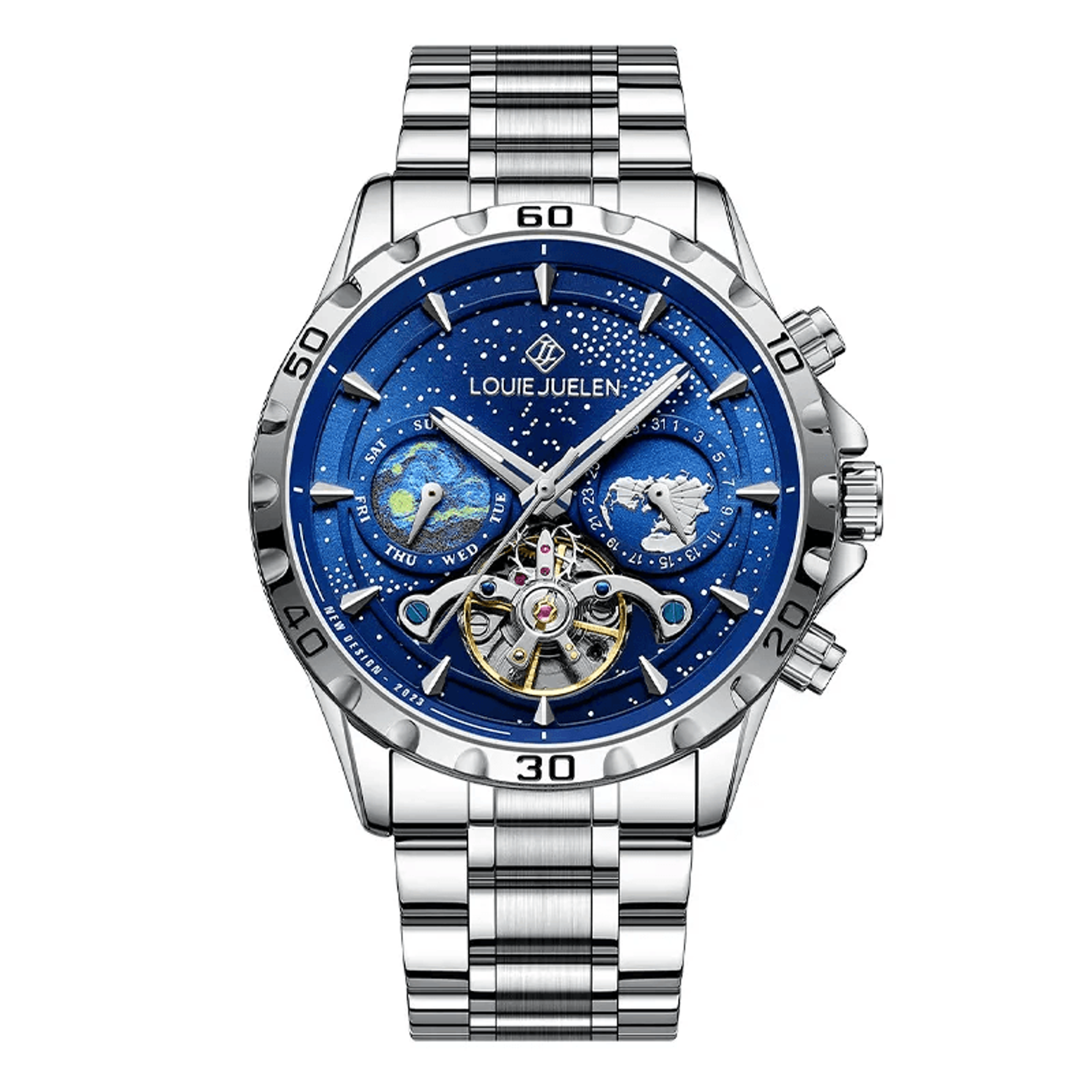 star sea luminous automatic mechanical watch for men waterproof luxury wristwatch