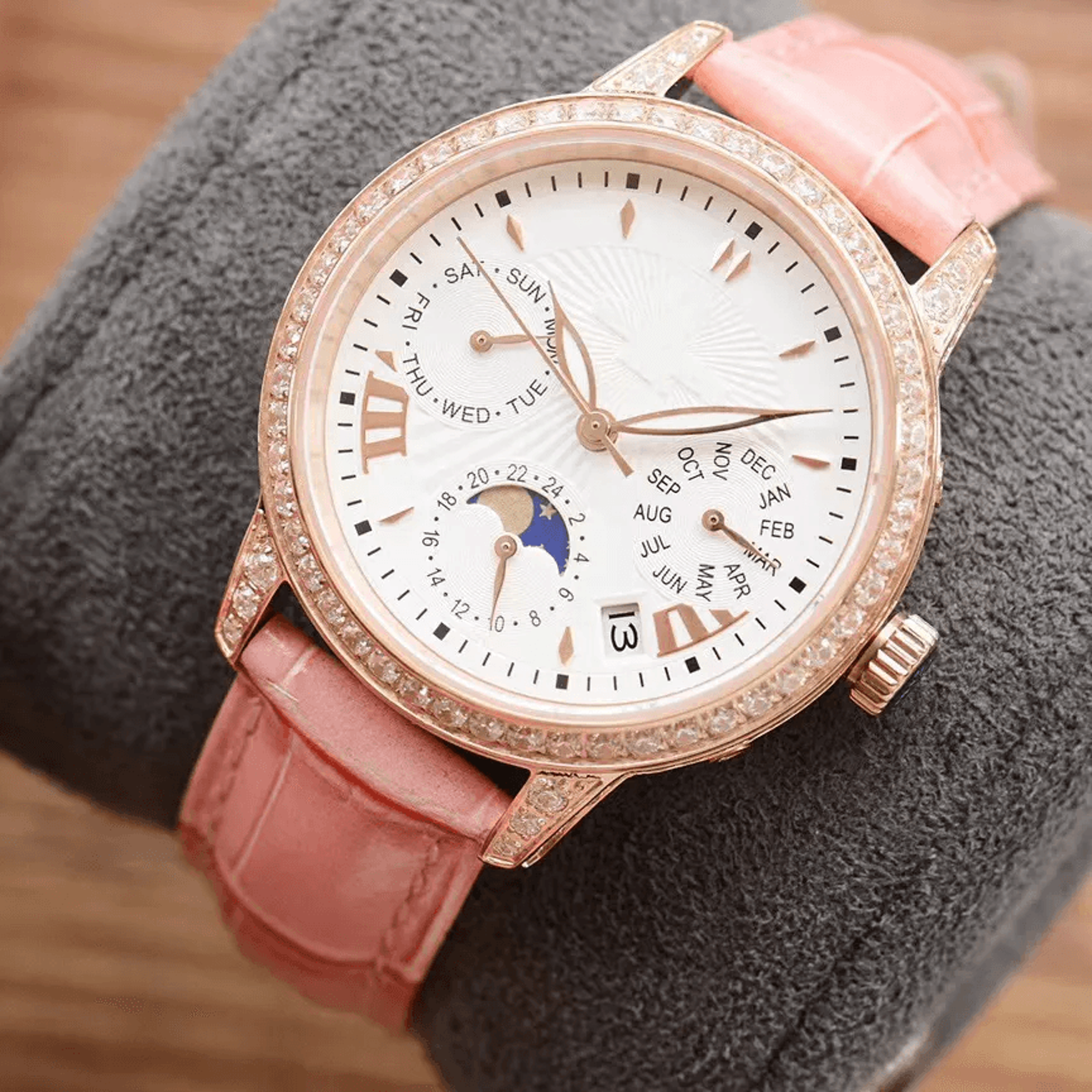luxury women automatic mechanical diamond watch elegant ladies wristwatch
