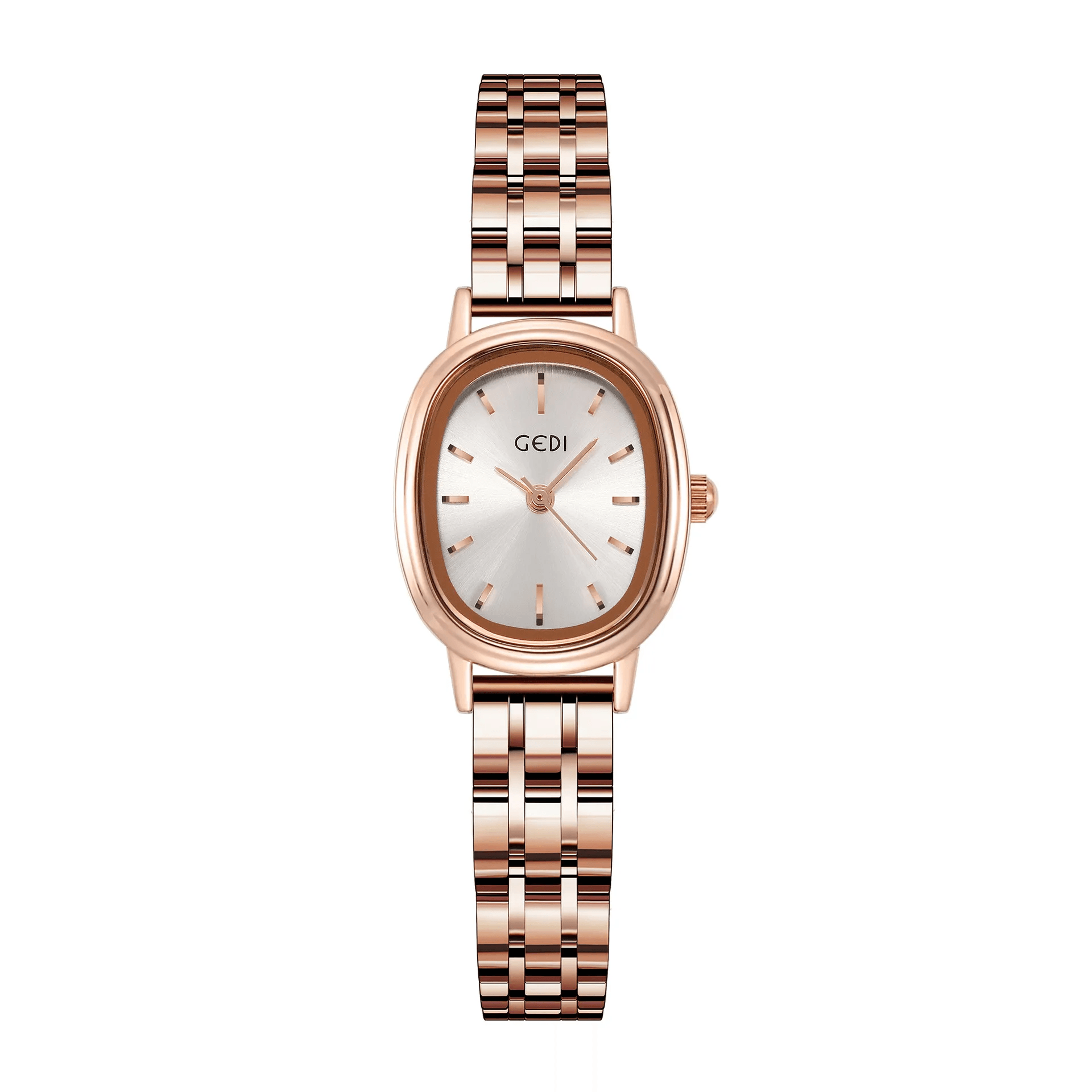 women oval green dial quartz watch stainless steel fashion bracelet