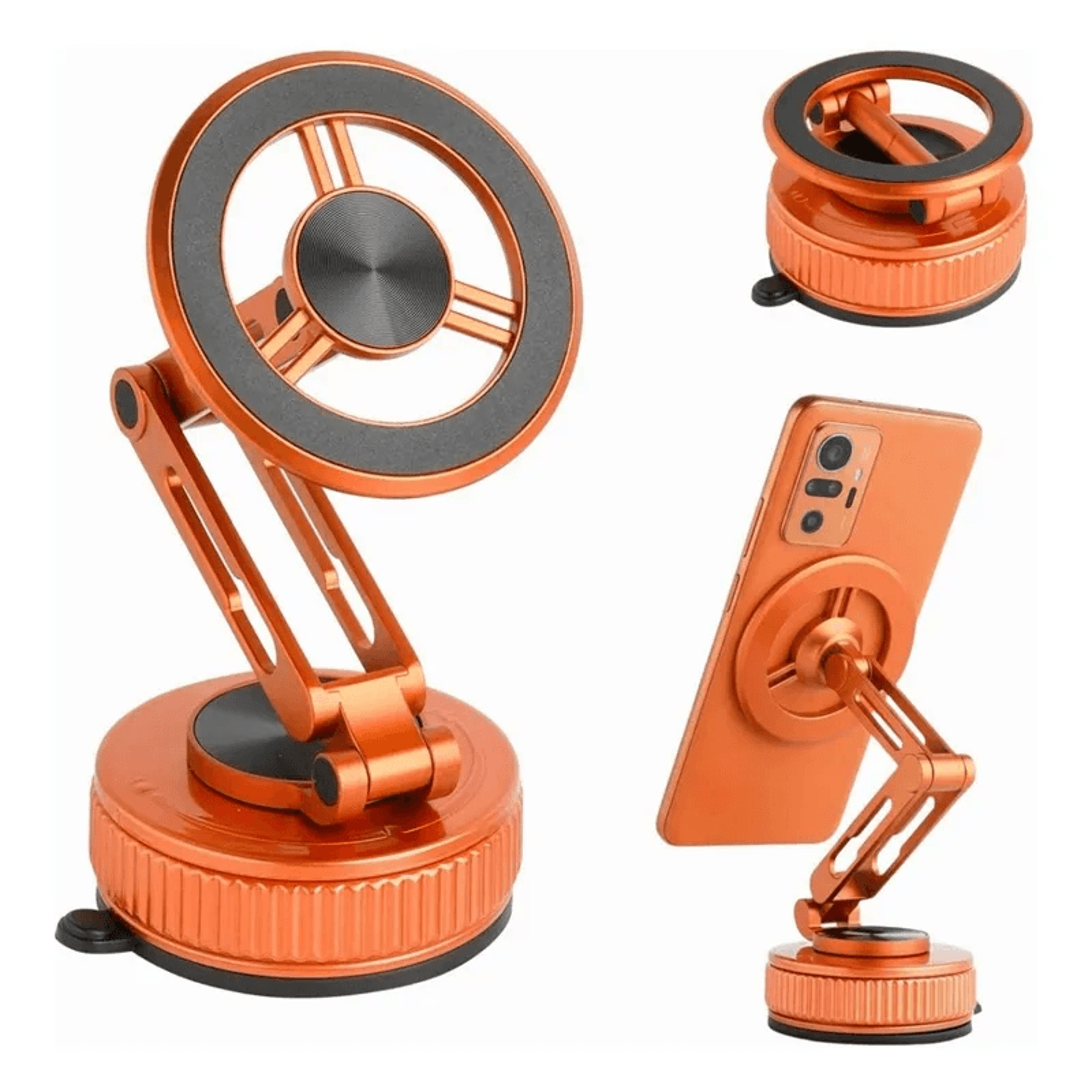 adjustable magnetic car phone holder foldable suction cup mount