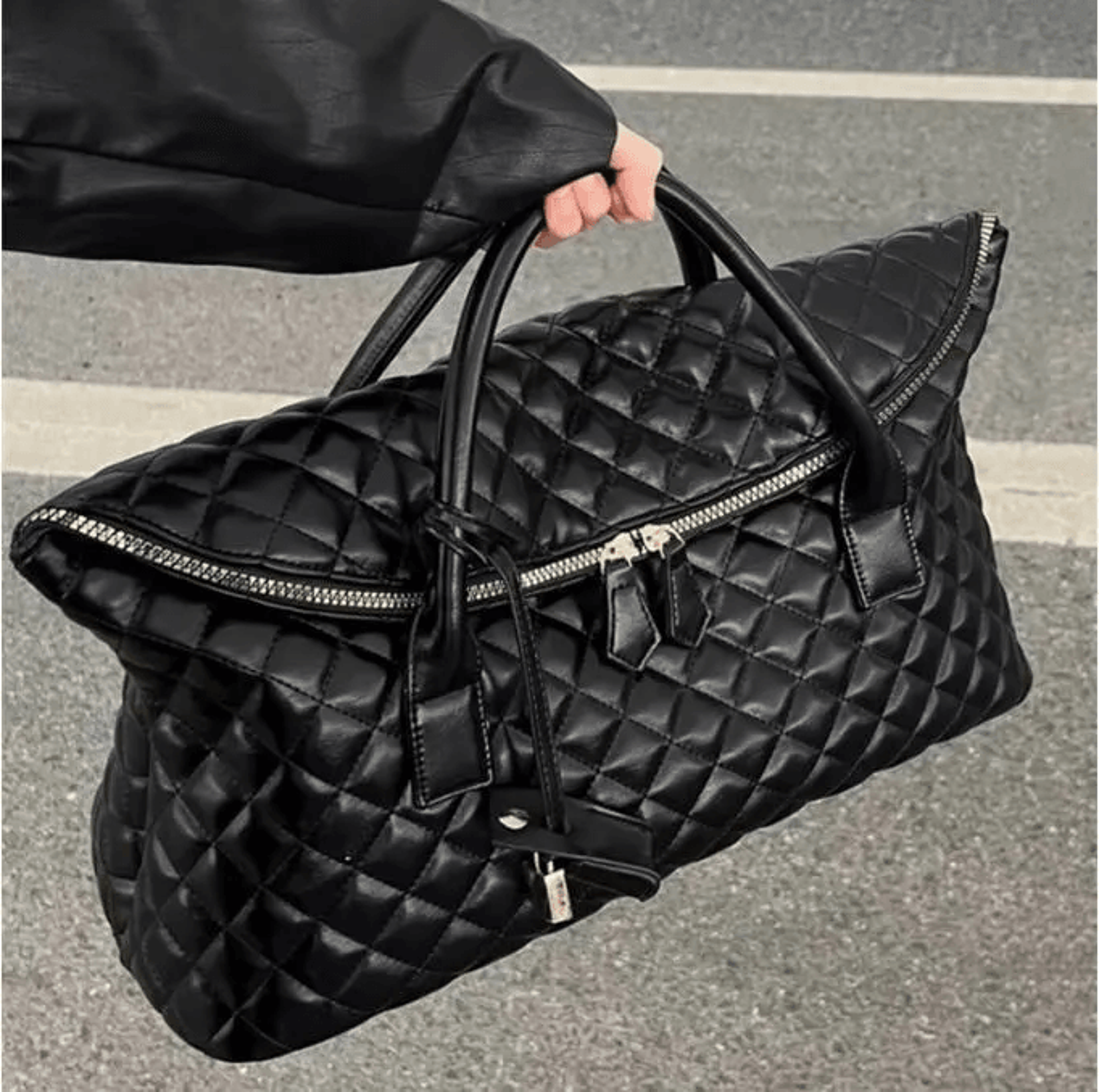 large cowhide leather travel tote bag with detachable shoulder strap