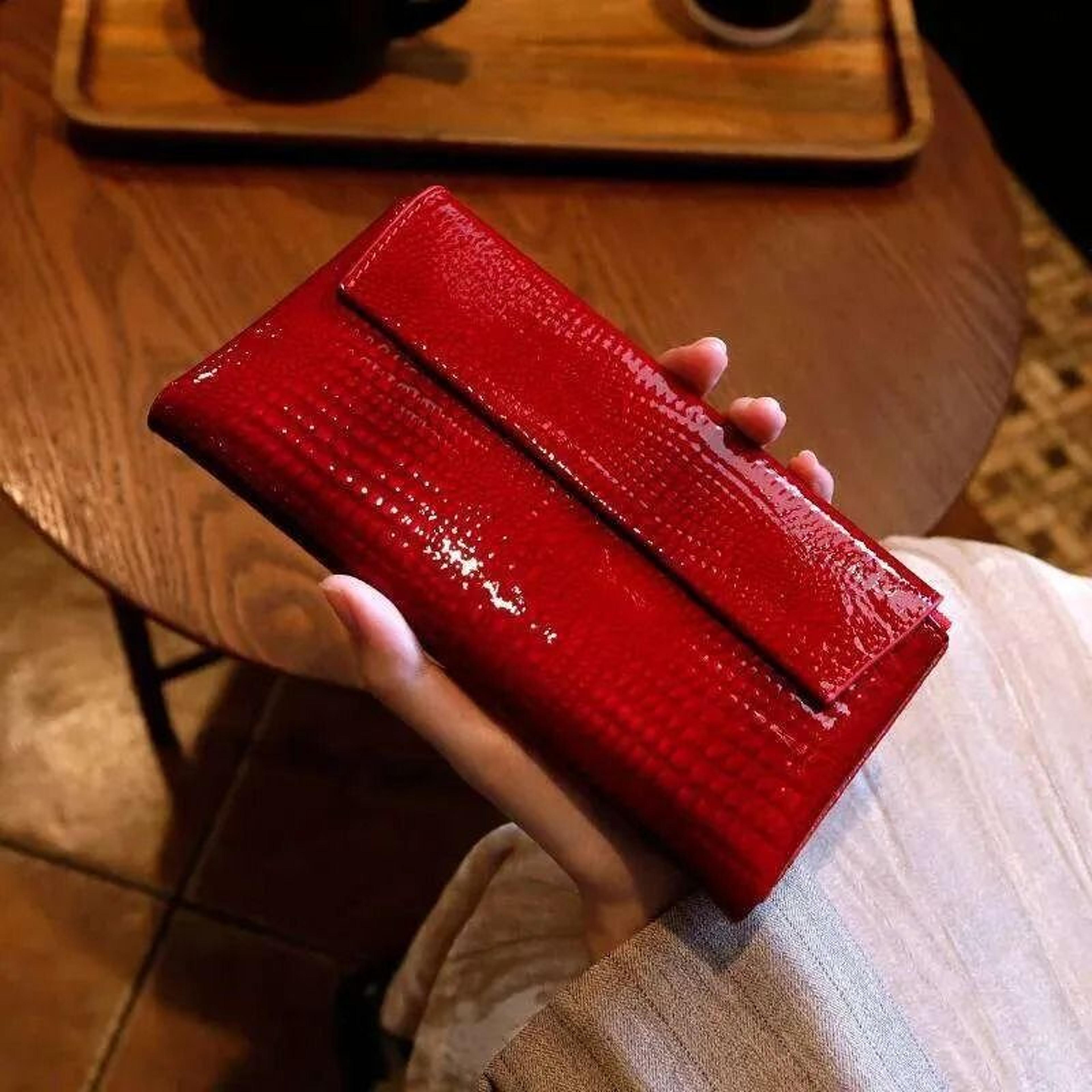 genuine leather rfid wallet for women alligator pattern large capacity clutch