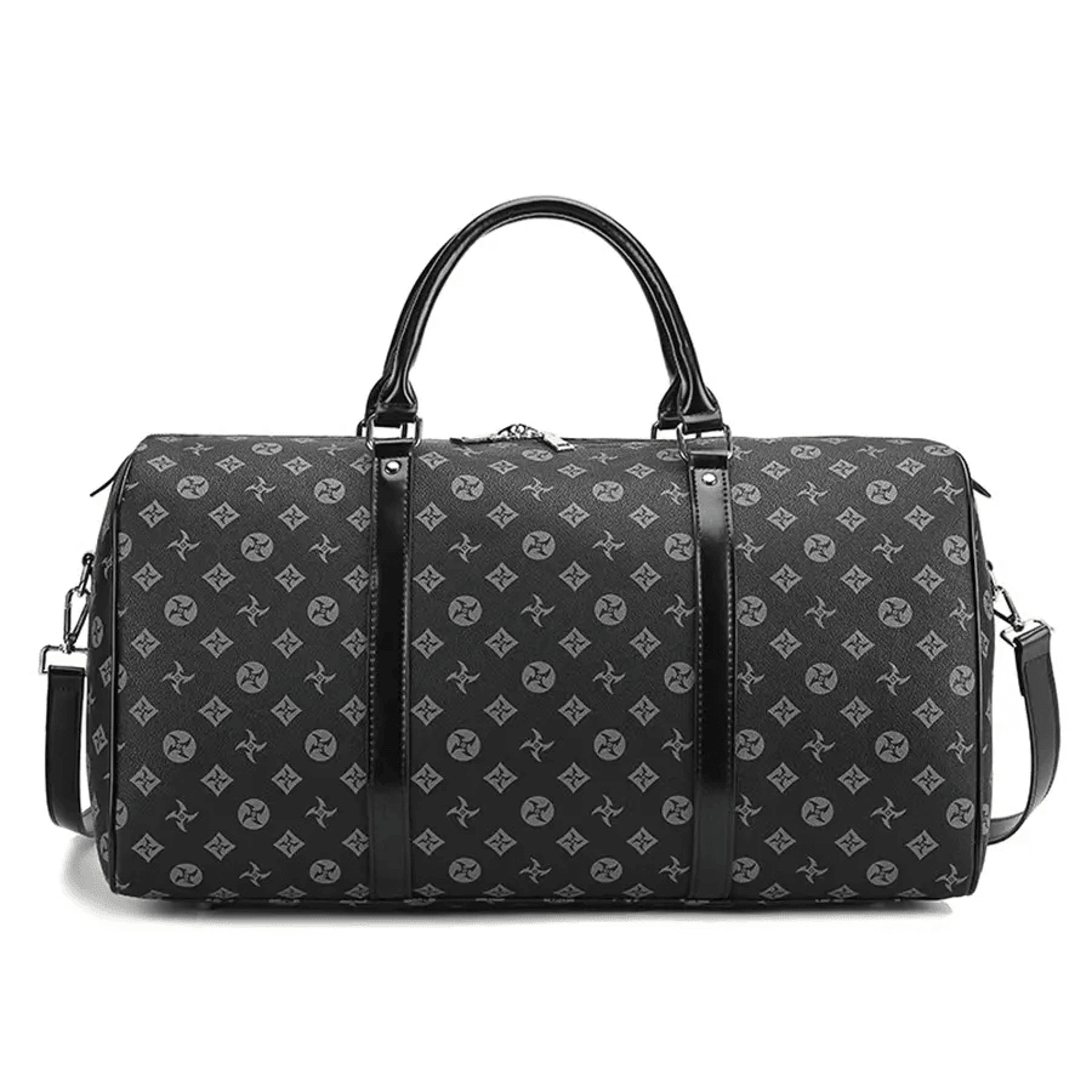 genuine leather mens duffel bag floral travel weekender shoulder bag