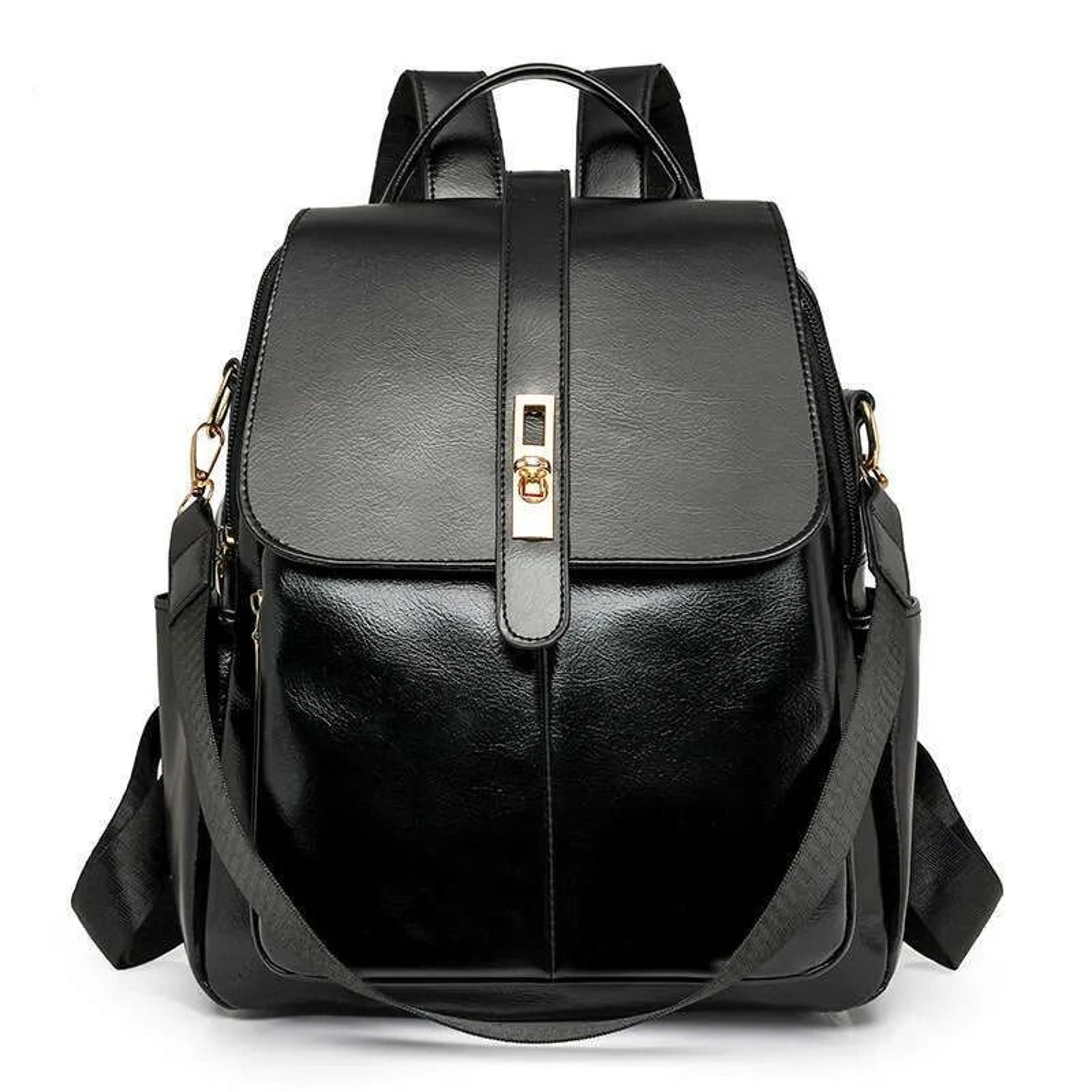 women lock buckle large capacity backpack travel school casual bag