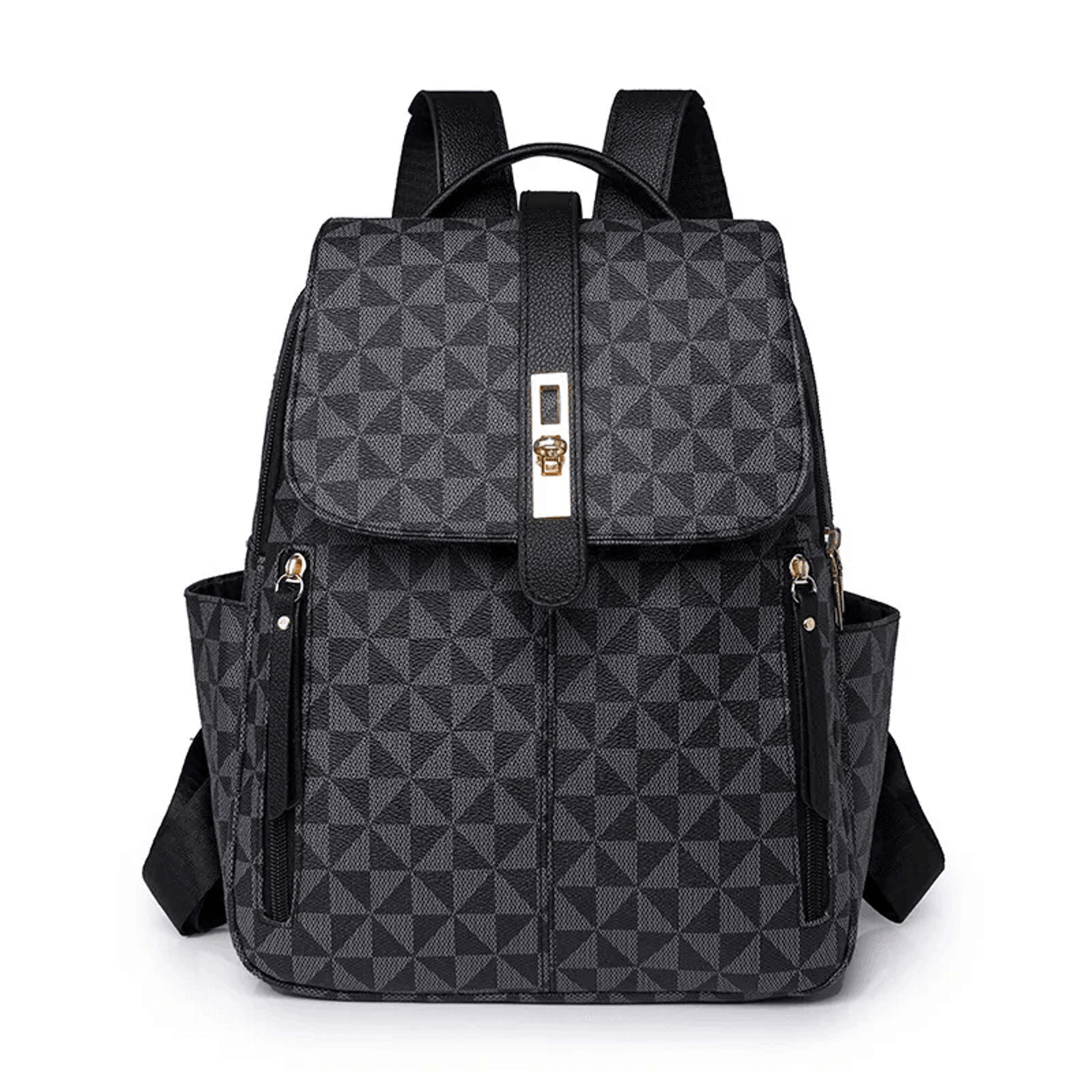 women retro backpack large capacity casual school bag simple print daypack