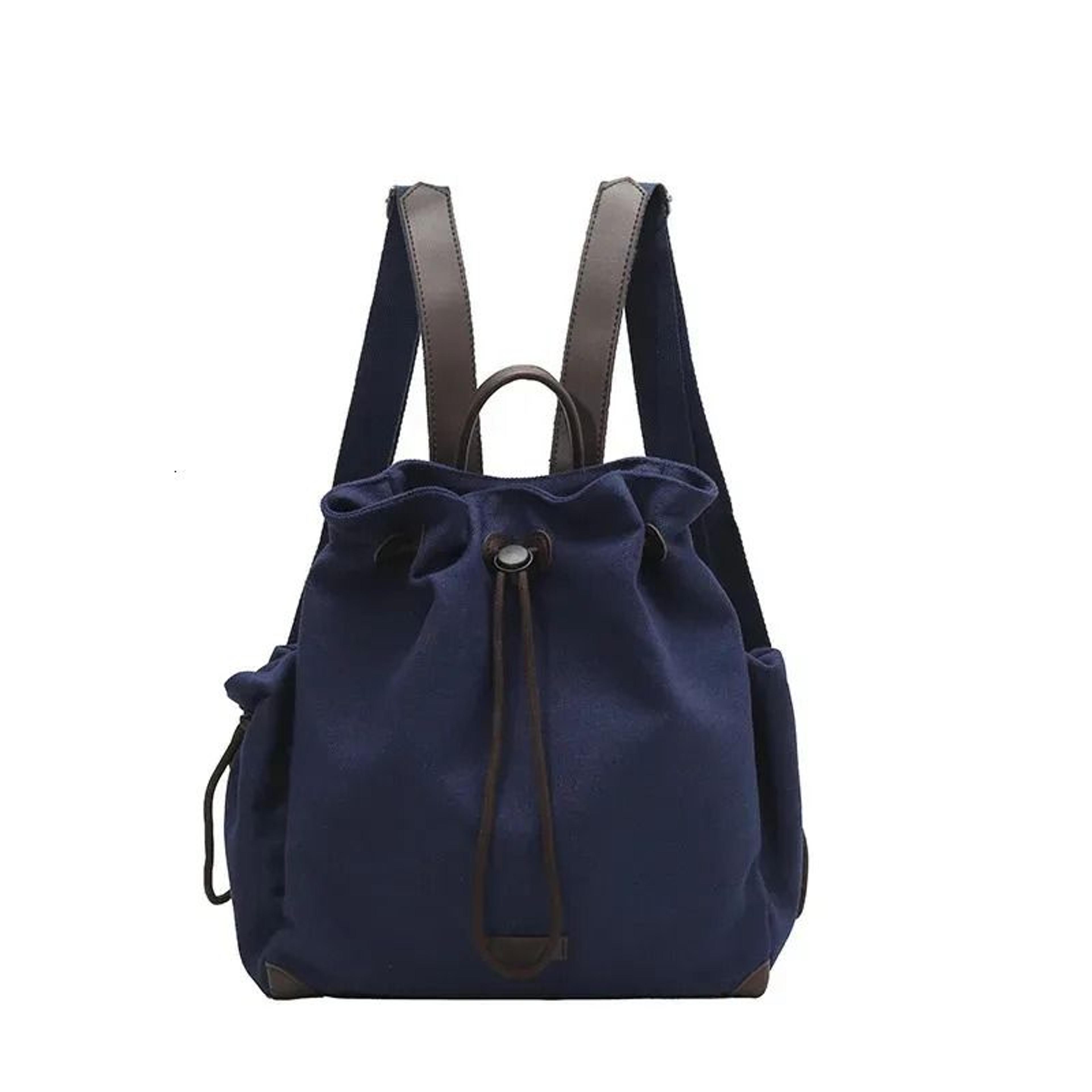canvas drawstring backpack large capacity commuter daypack