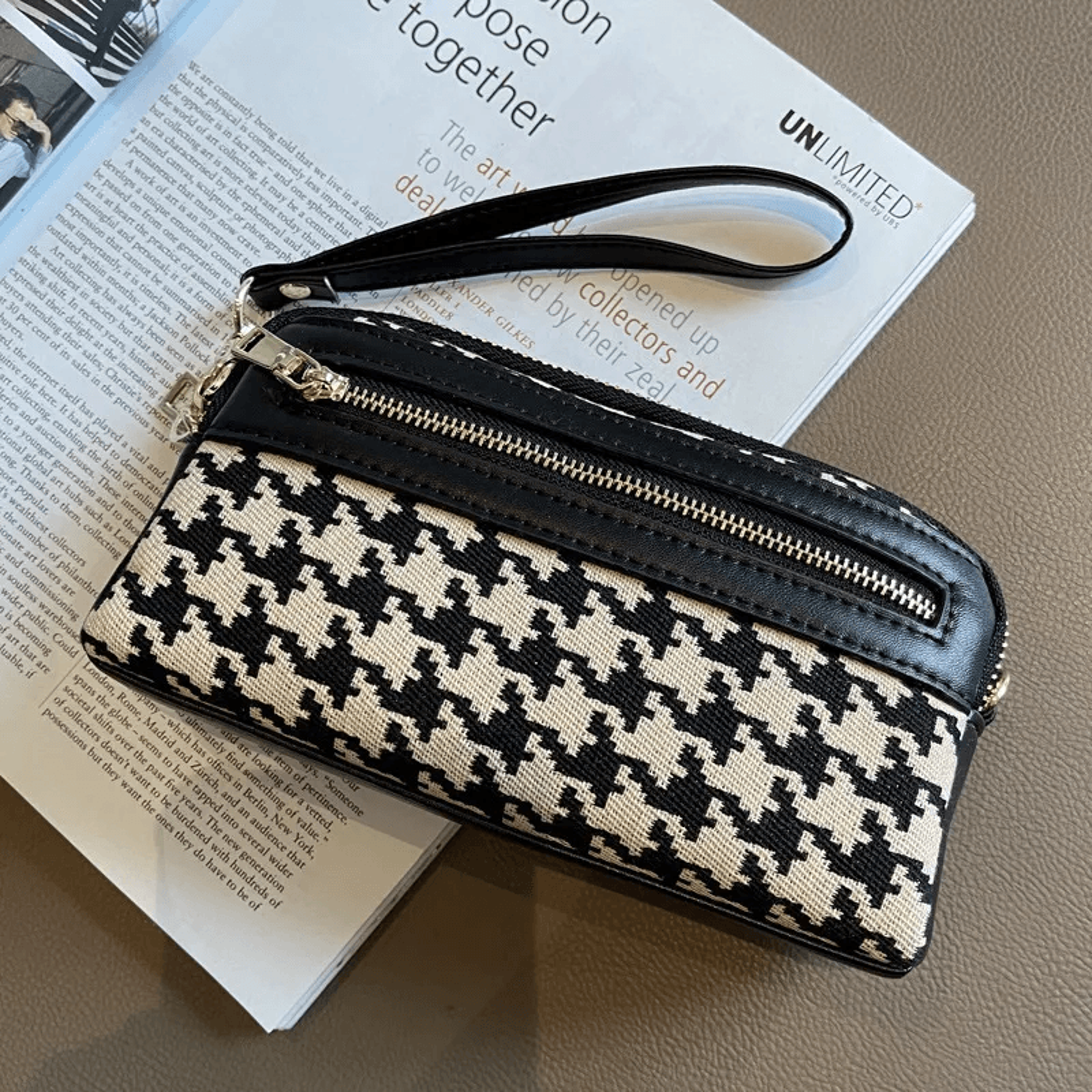 designer women long canvas zip wallet clutch organizer