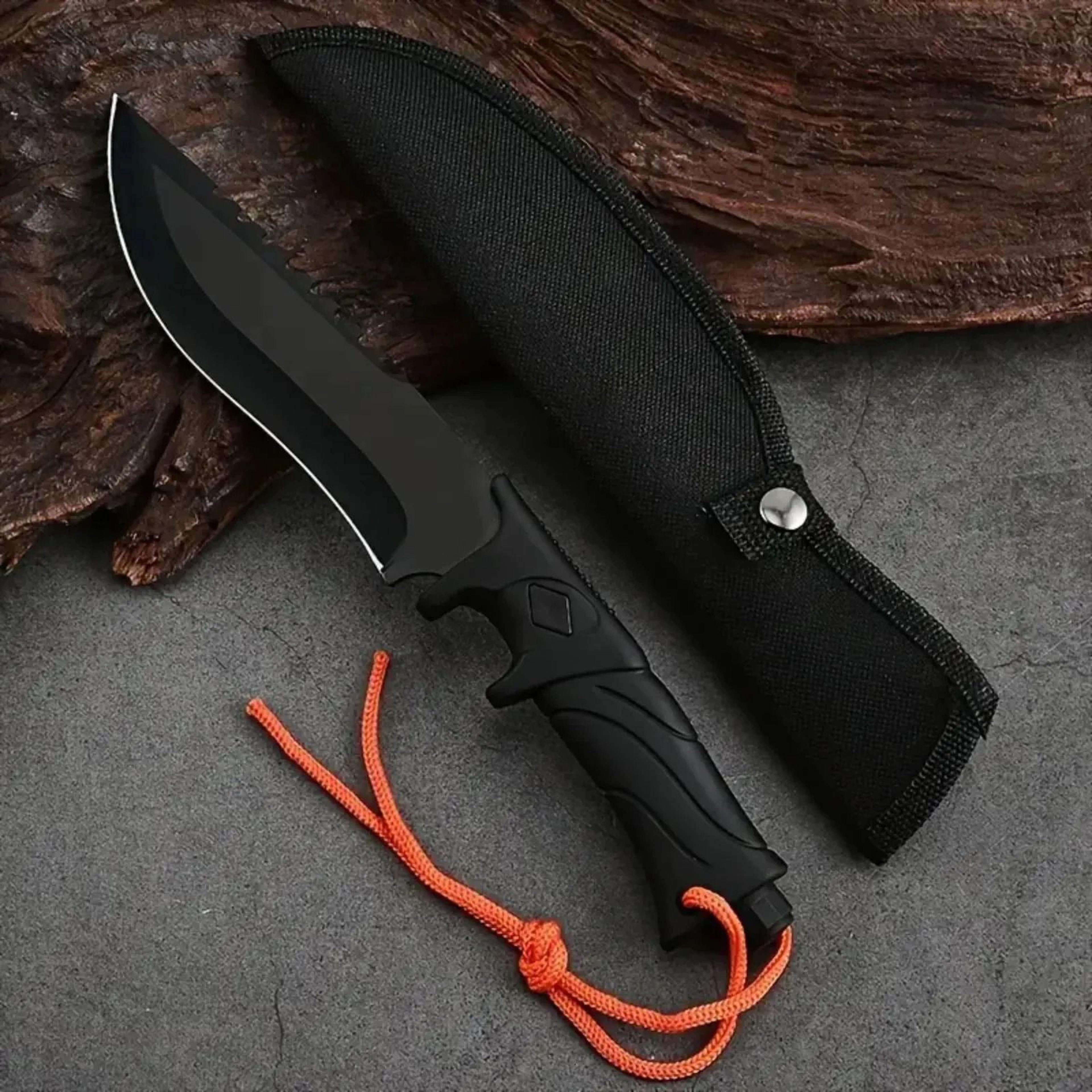 butcher knife with leather handle and sheath