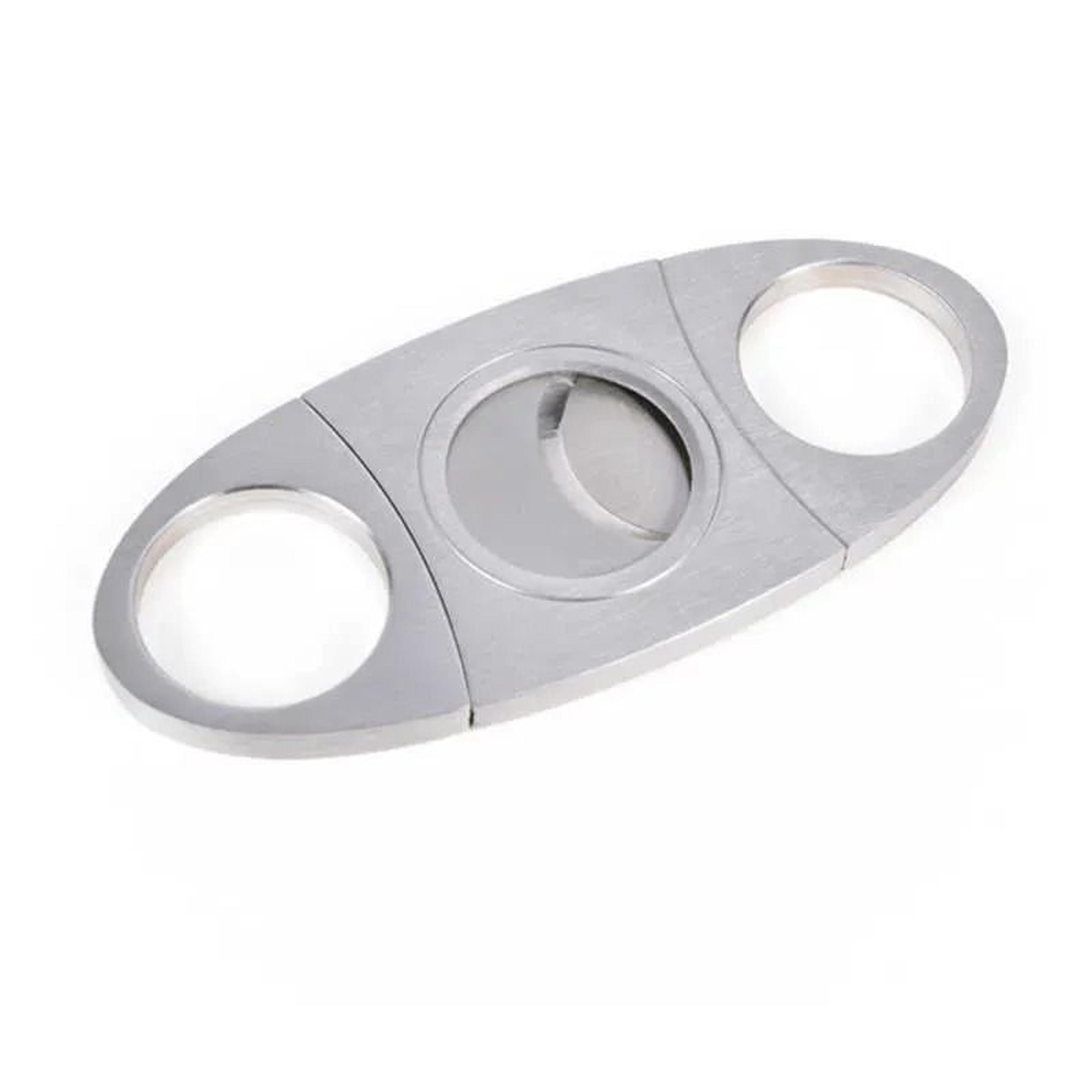 portable stainless steel double blade cigar cutter for clean precision cuts