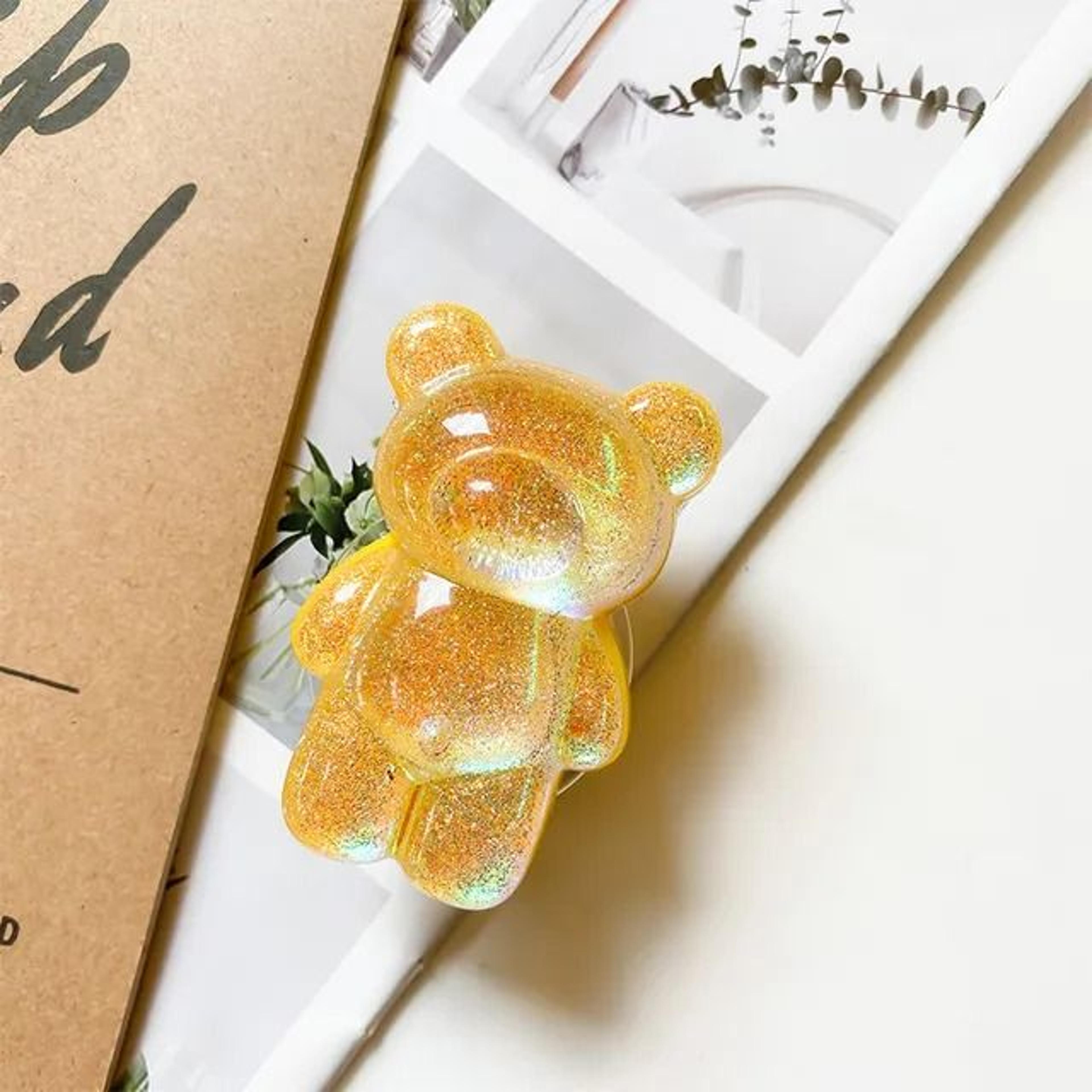 glitter bear phone holder grip foldable phone stand