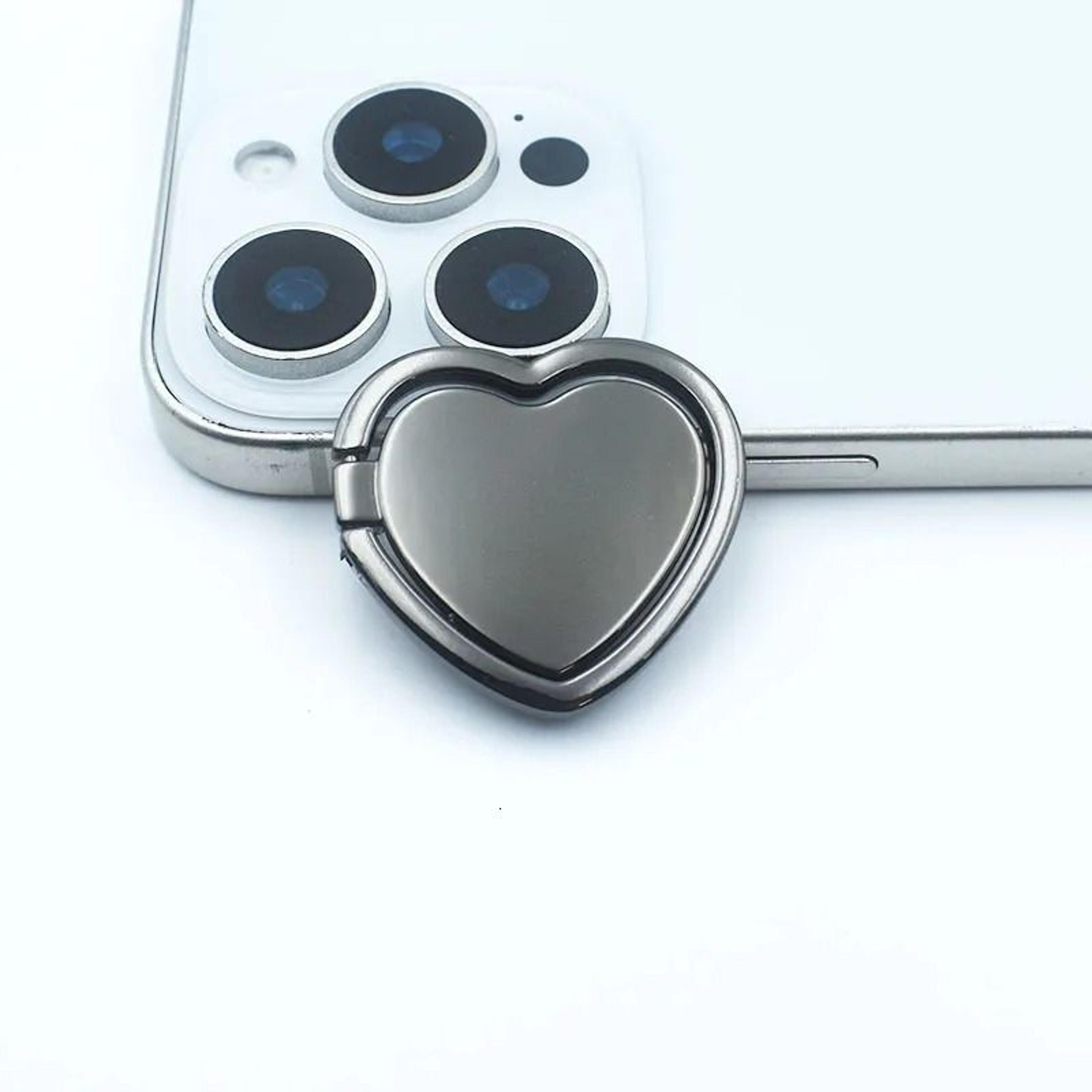 heart shape rotating metal phone ring holder stand