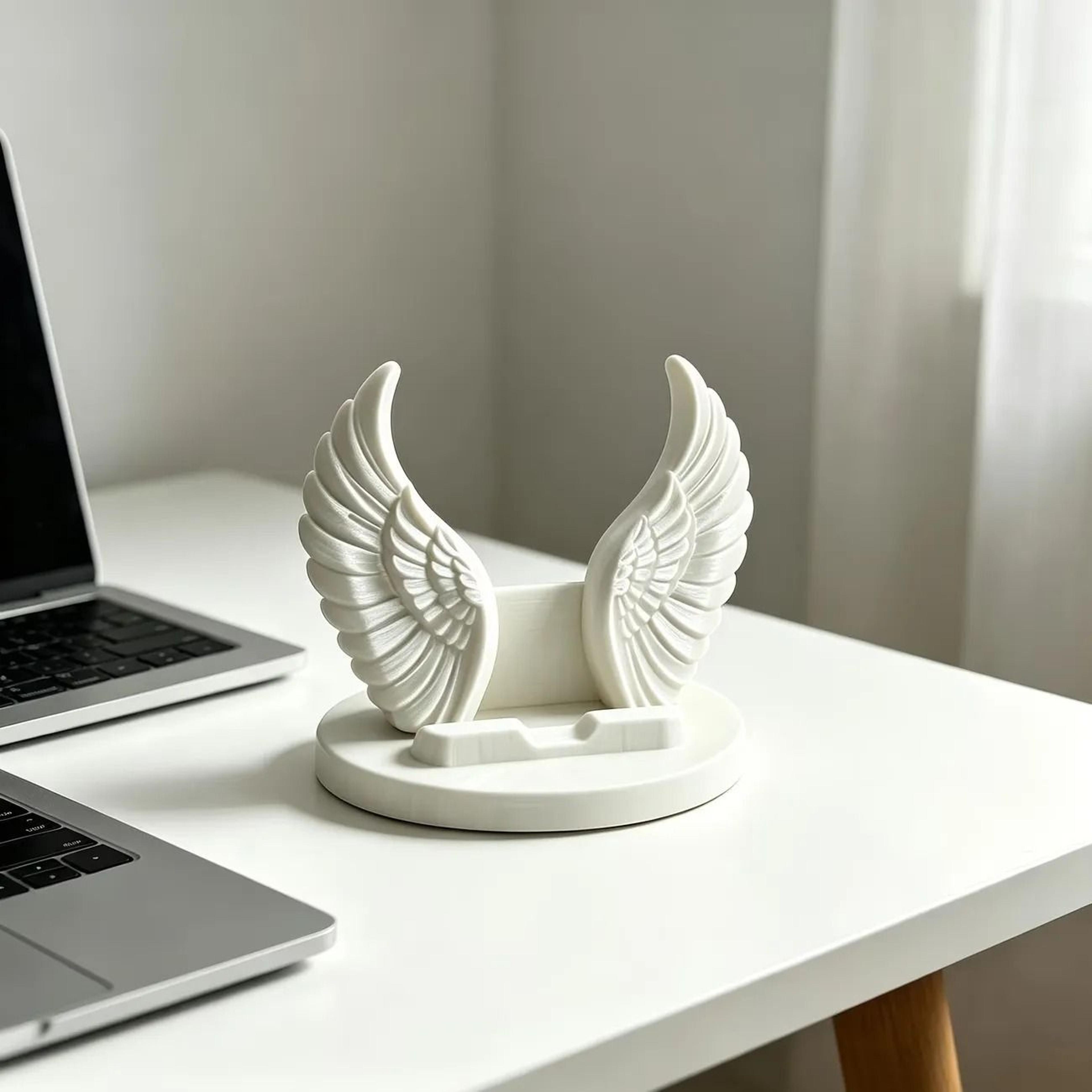 angel wing printed phone holder decorative phone stand