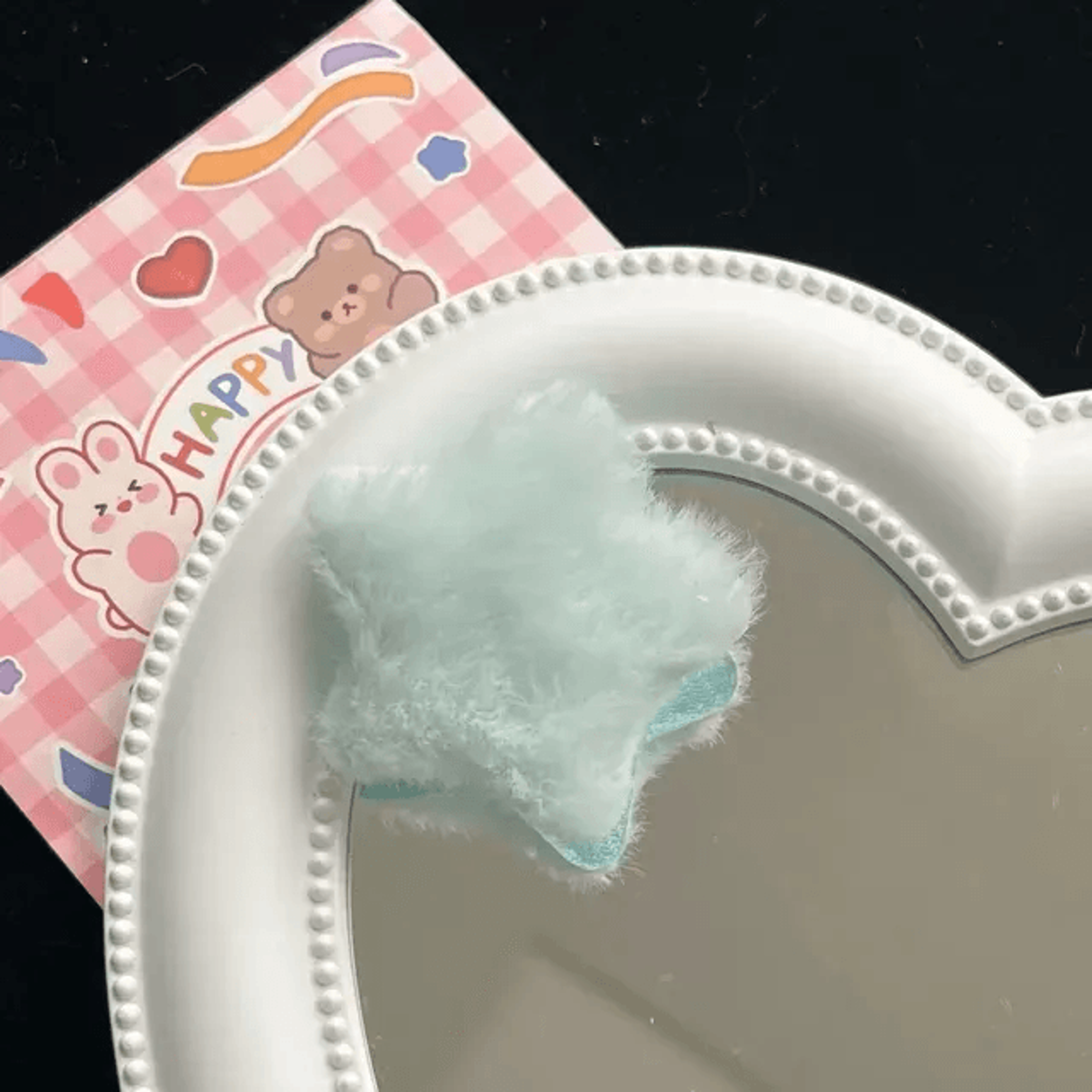 plush star phone grip fluffy ring holder for iphone accessories