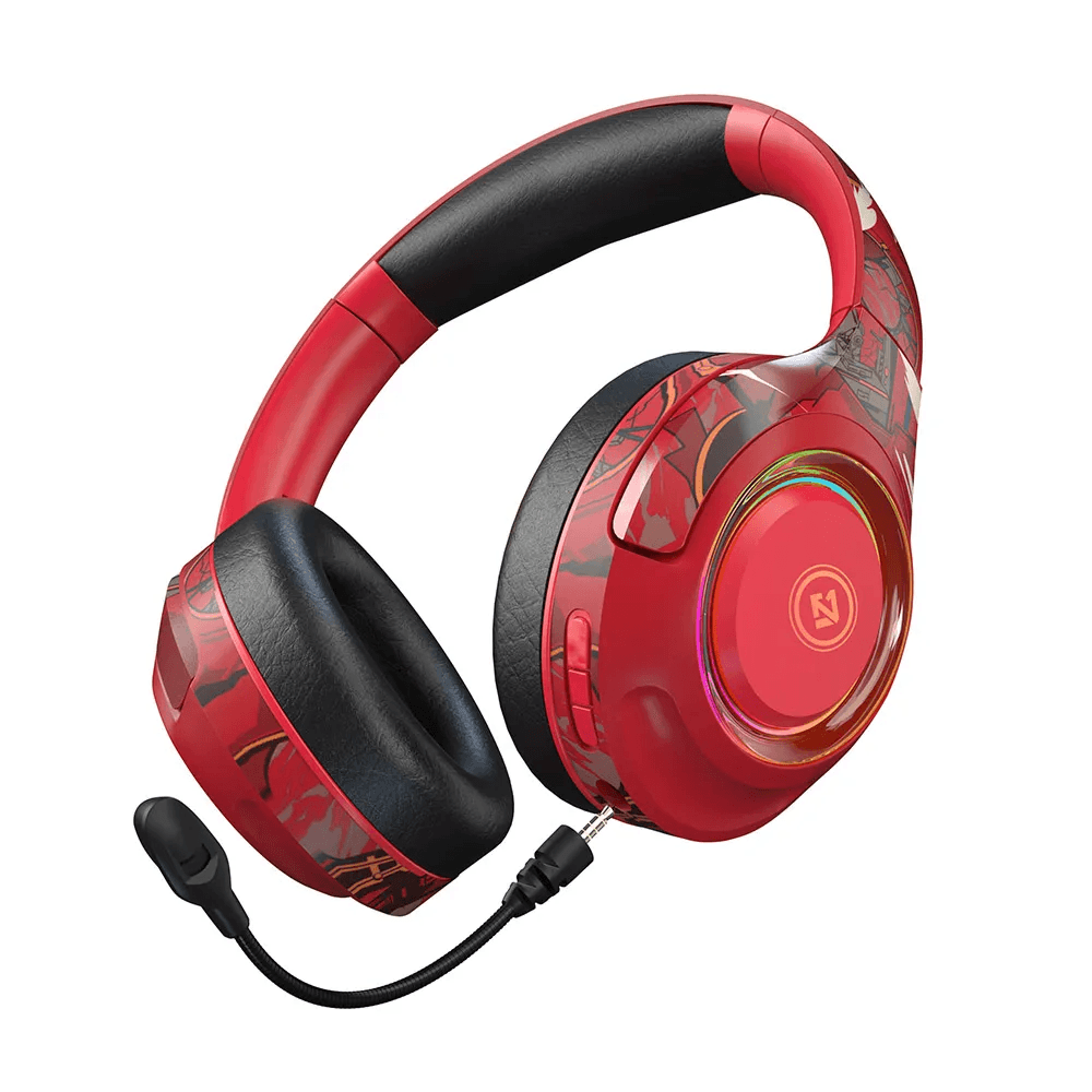 wireless gaming headset for with mic noise cancelling foldable stereo