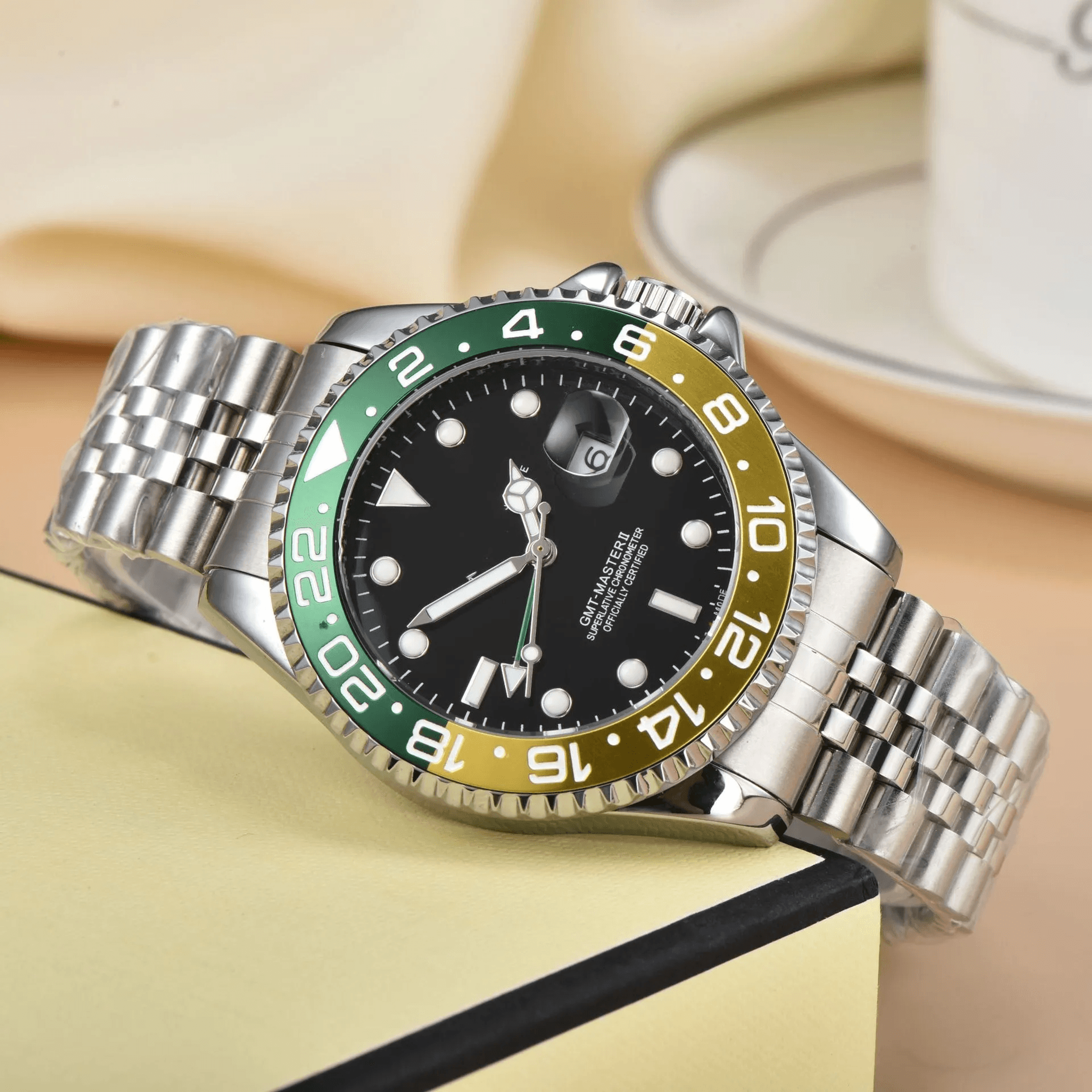 mens luxury quartz watch waterproof luminous calendar stainless steel ceramic wristwatch