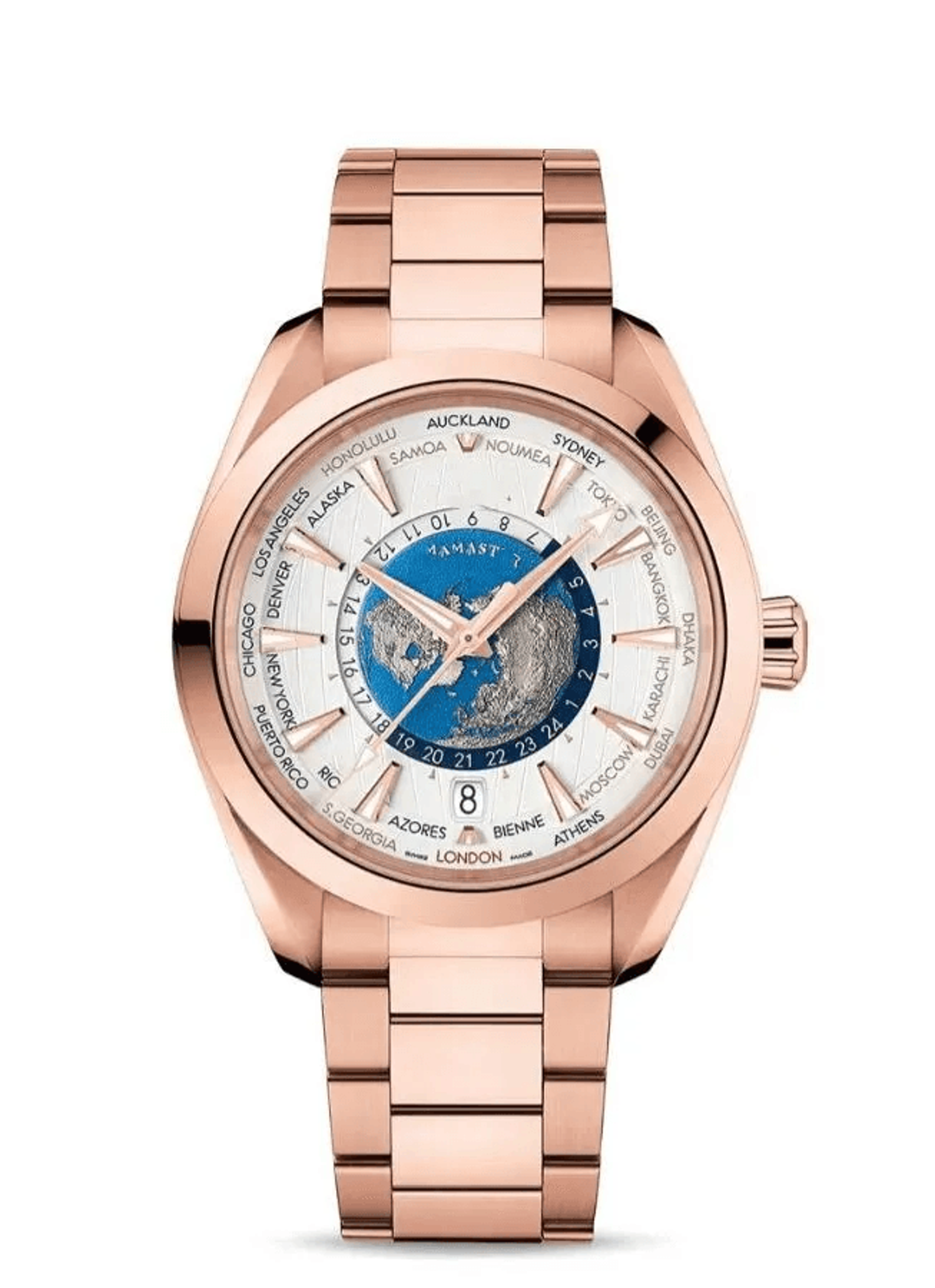 mens stainless steel quartz watch sapphire glass six hand dial seamaster style
