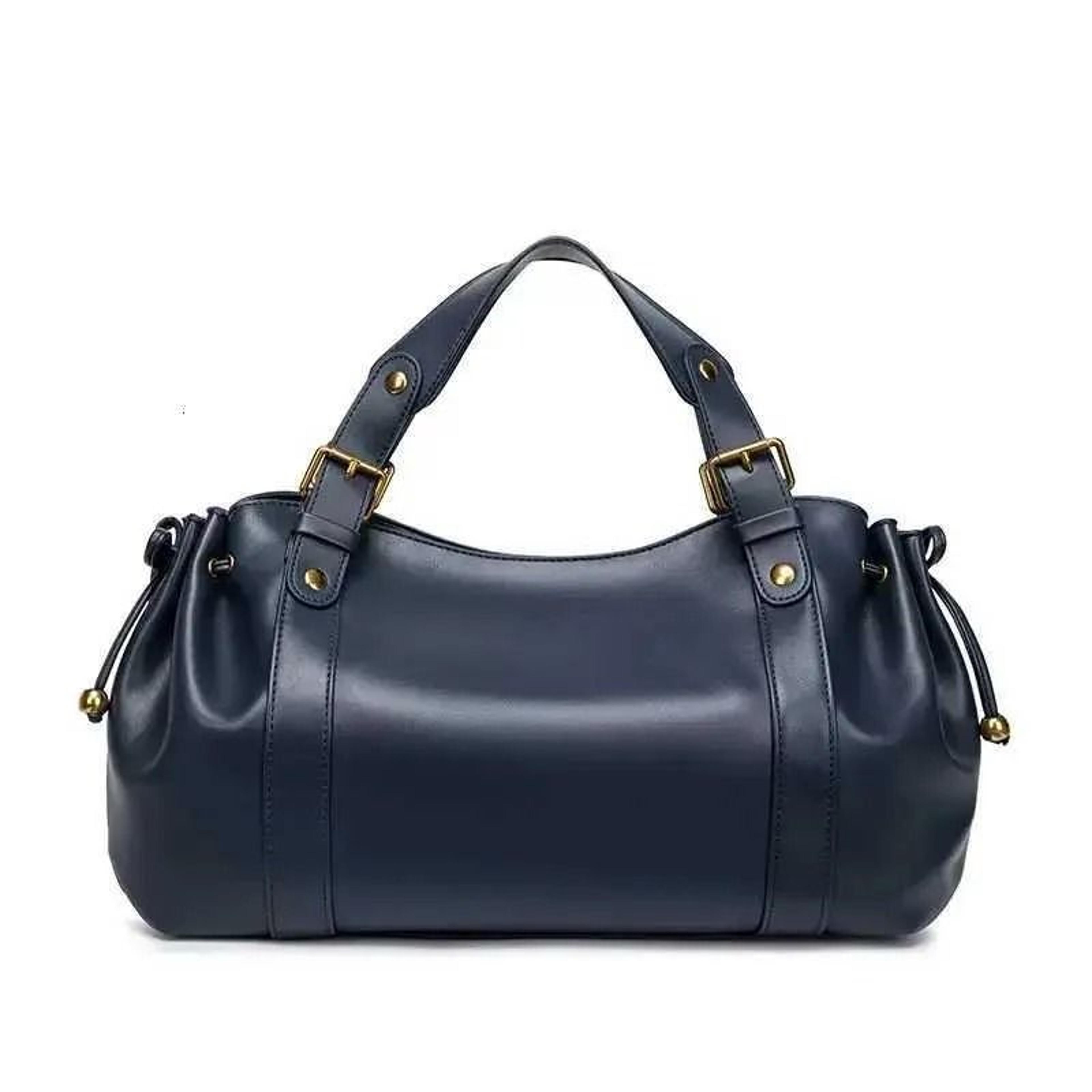vintage ruched leather tote bag for women