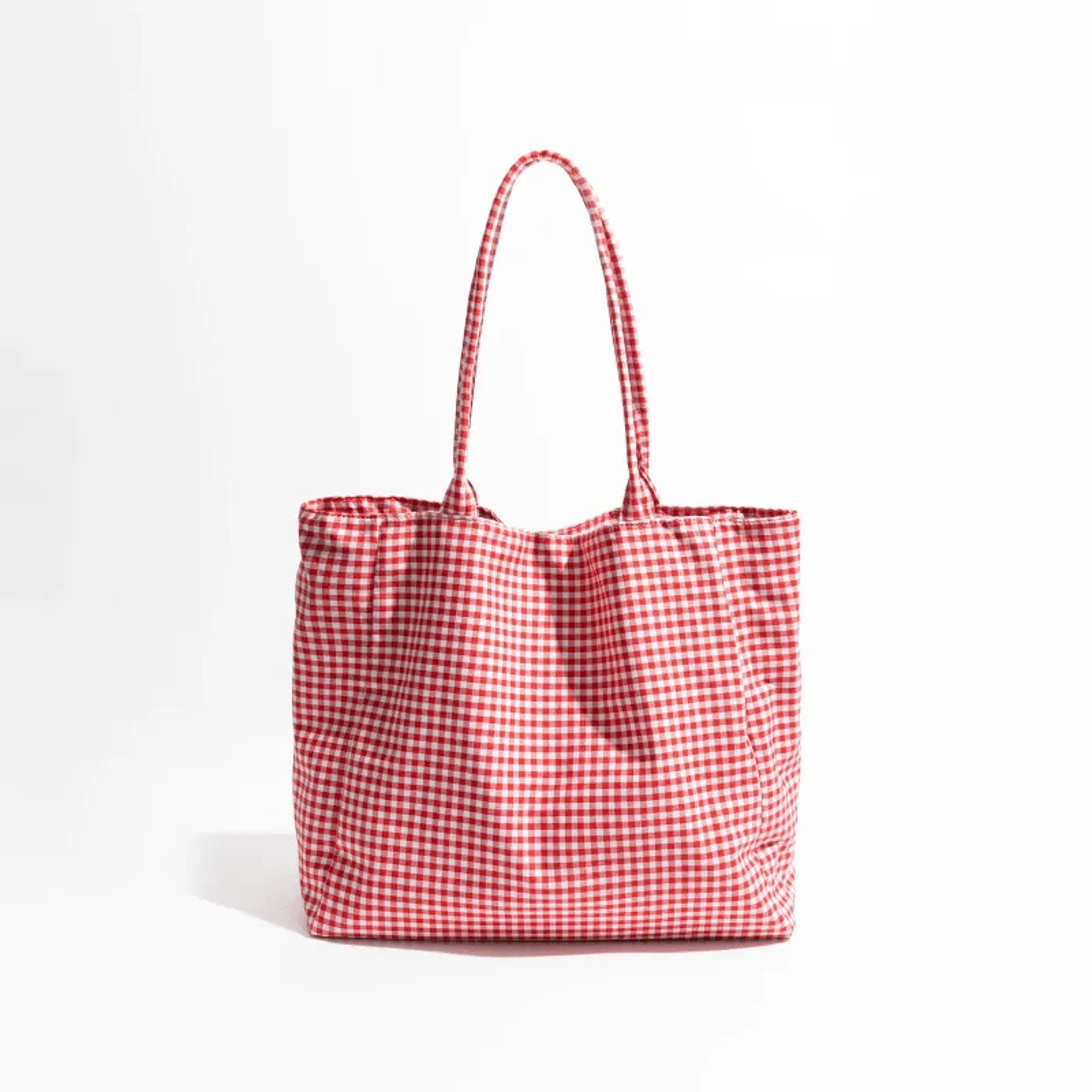 plaid canvas tote bag large capacity shoulder handbag