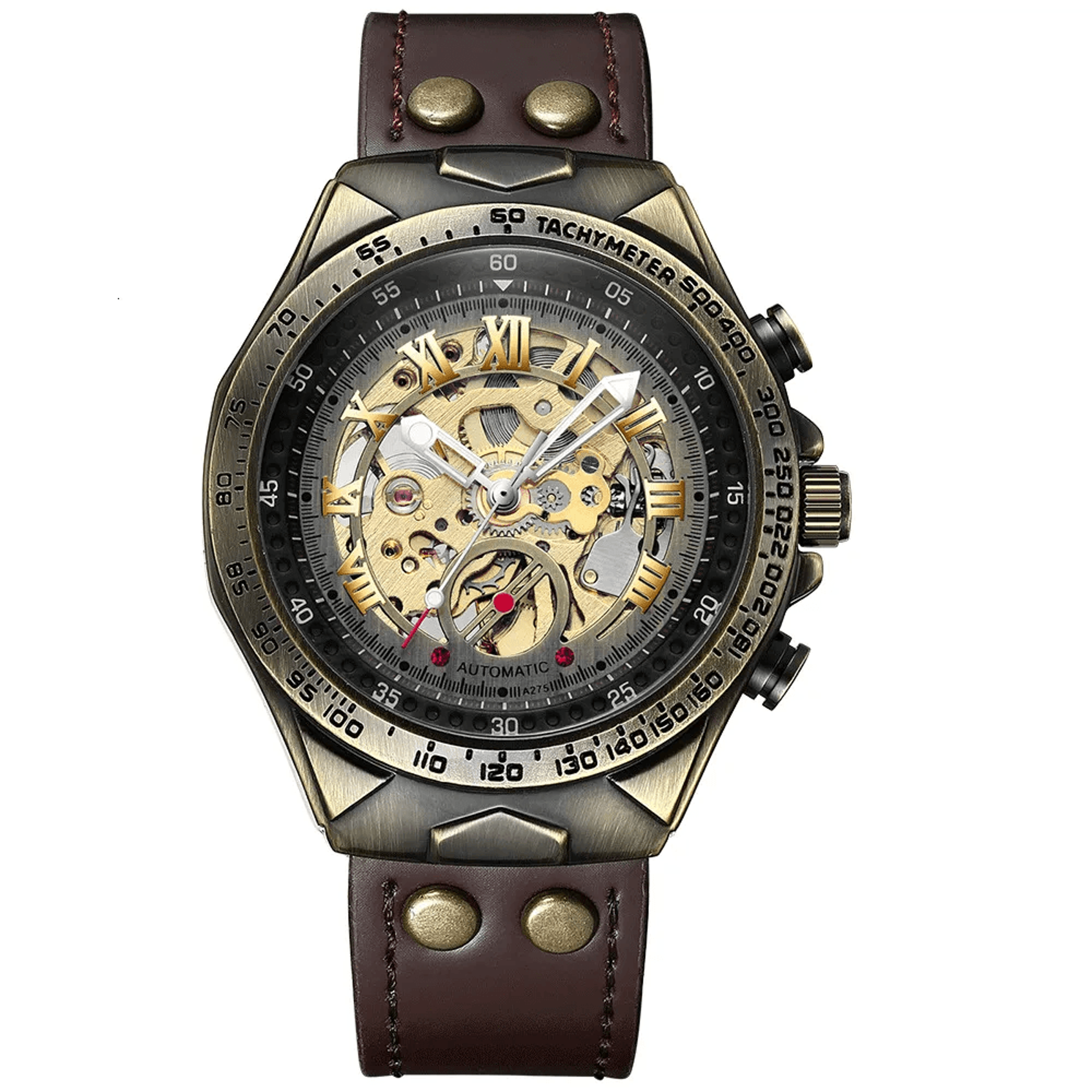 binbang retro bronze automatic mechanical men watch