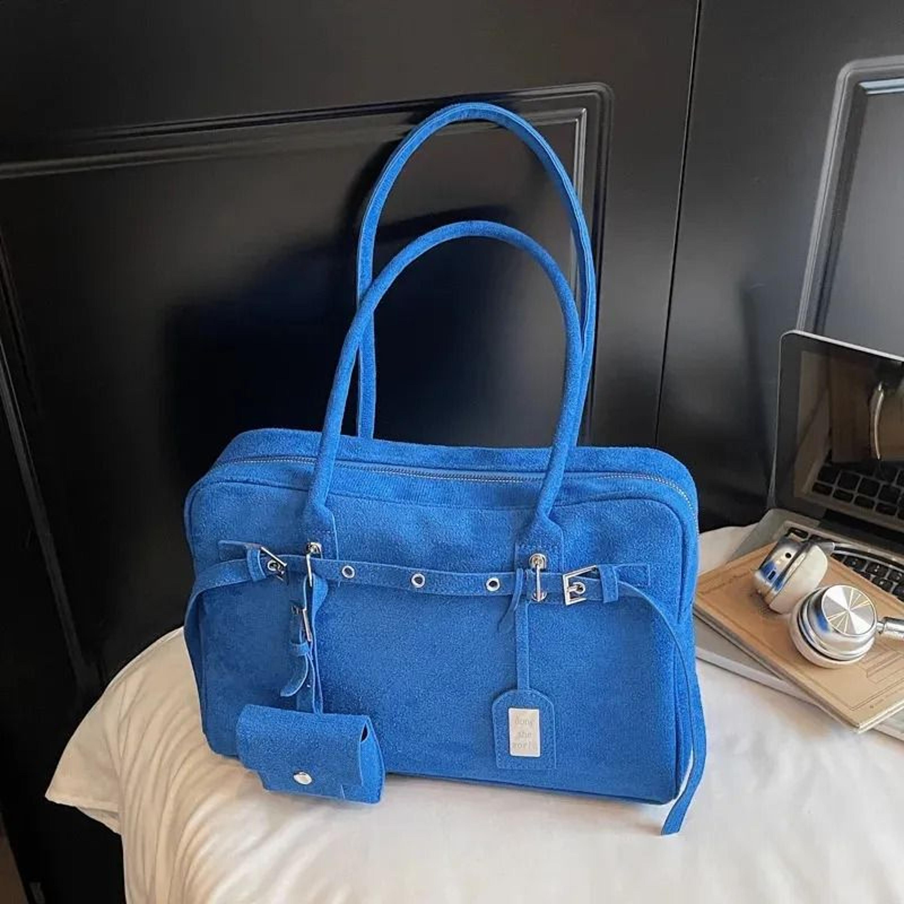 retro suede shoulder tote bag large capacity armpit handbag for women