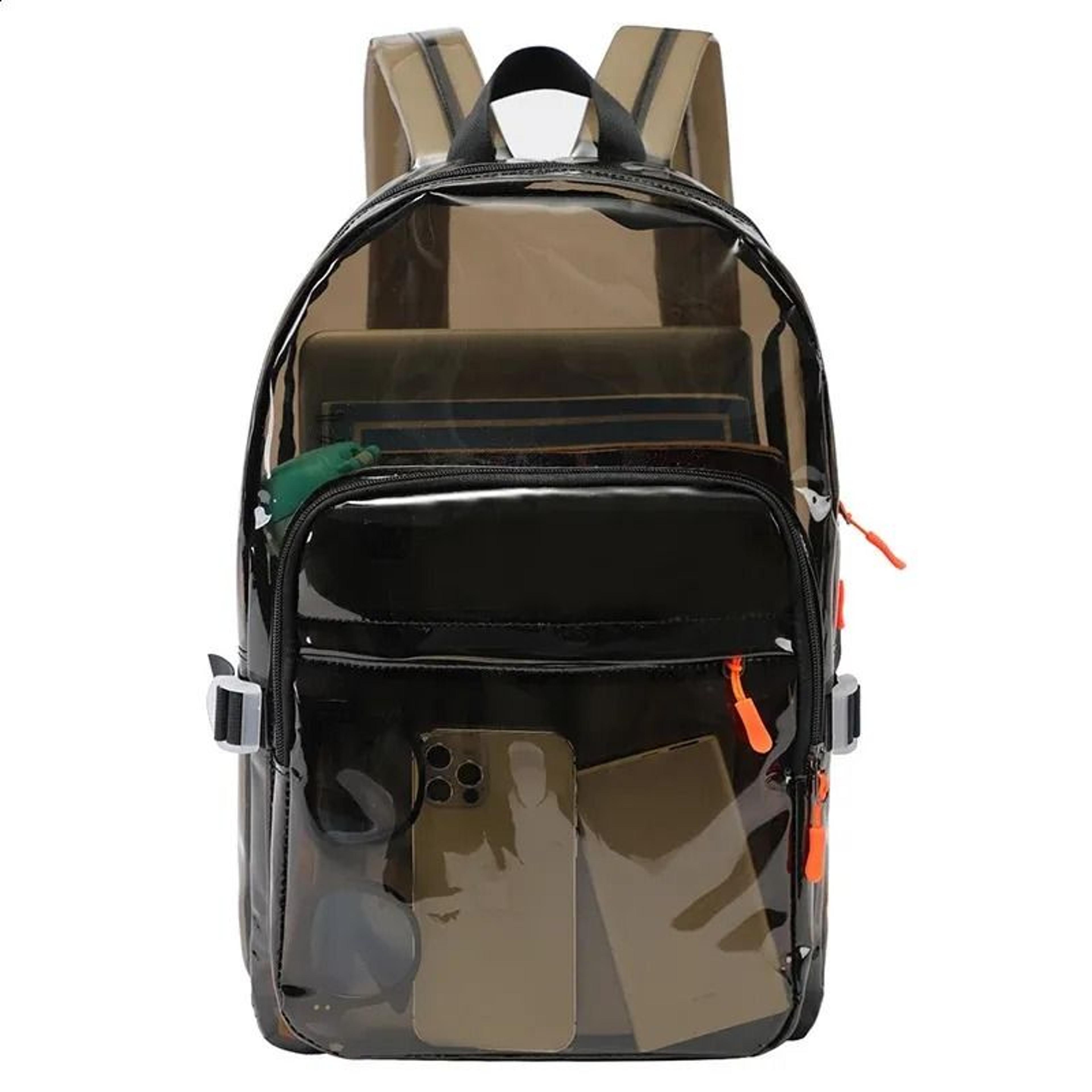 transparent pvc backpack lightweight waterproof clear school bookbag