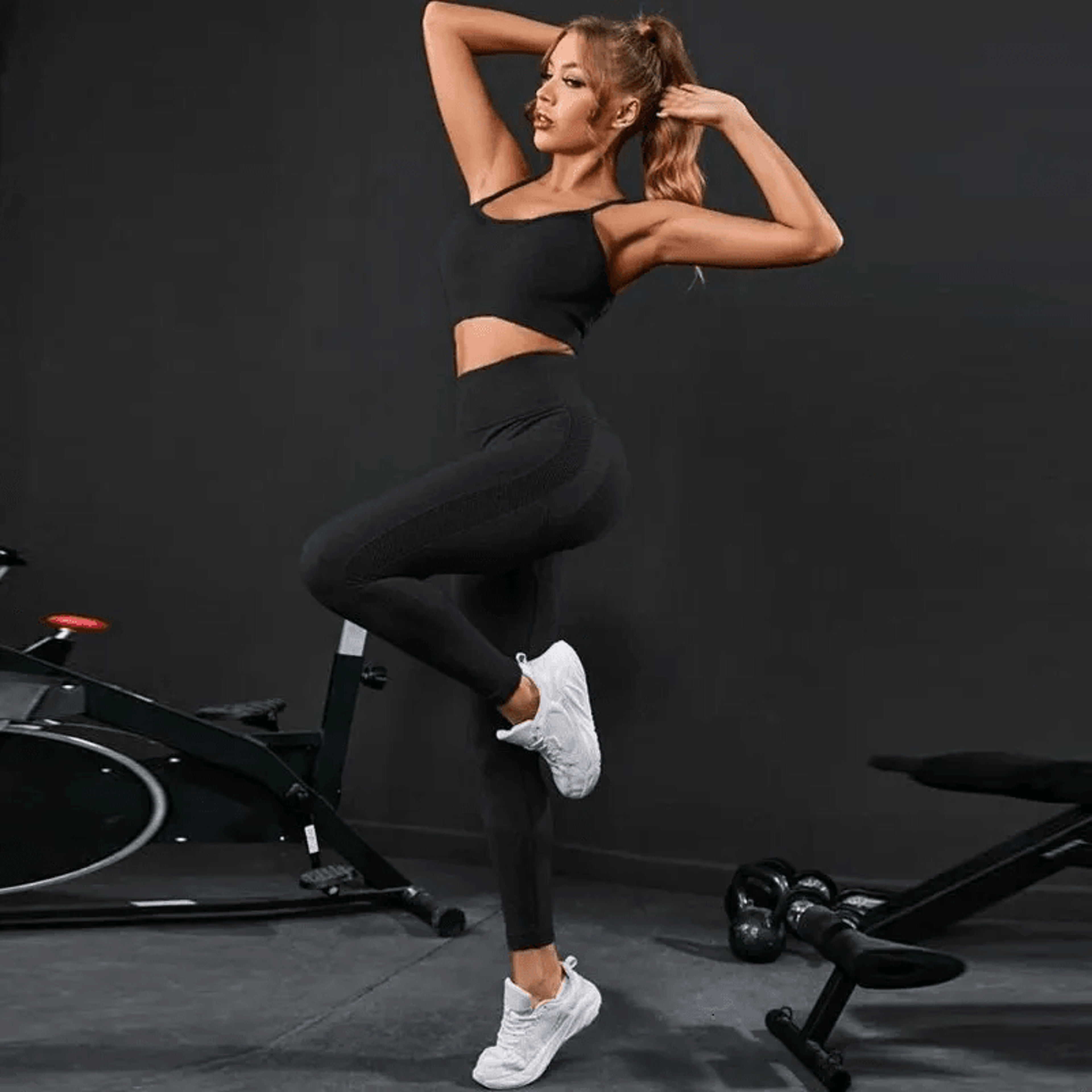 seamless yoga set high waist leggings sports bra