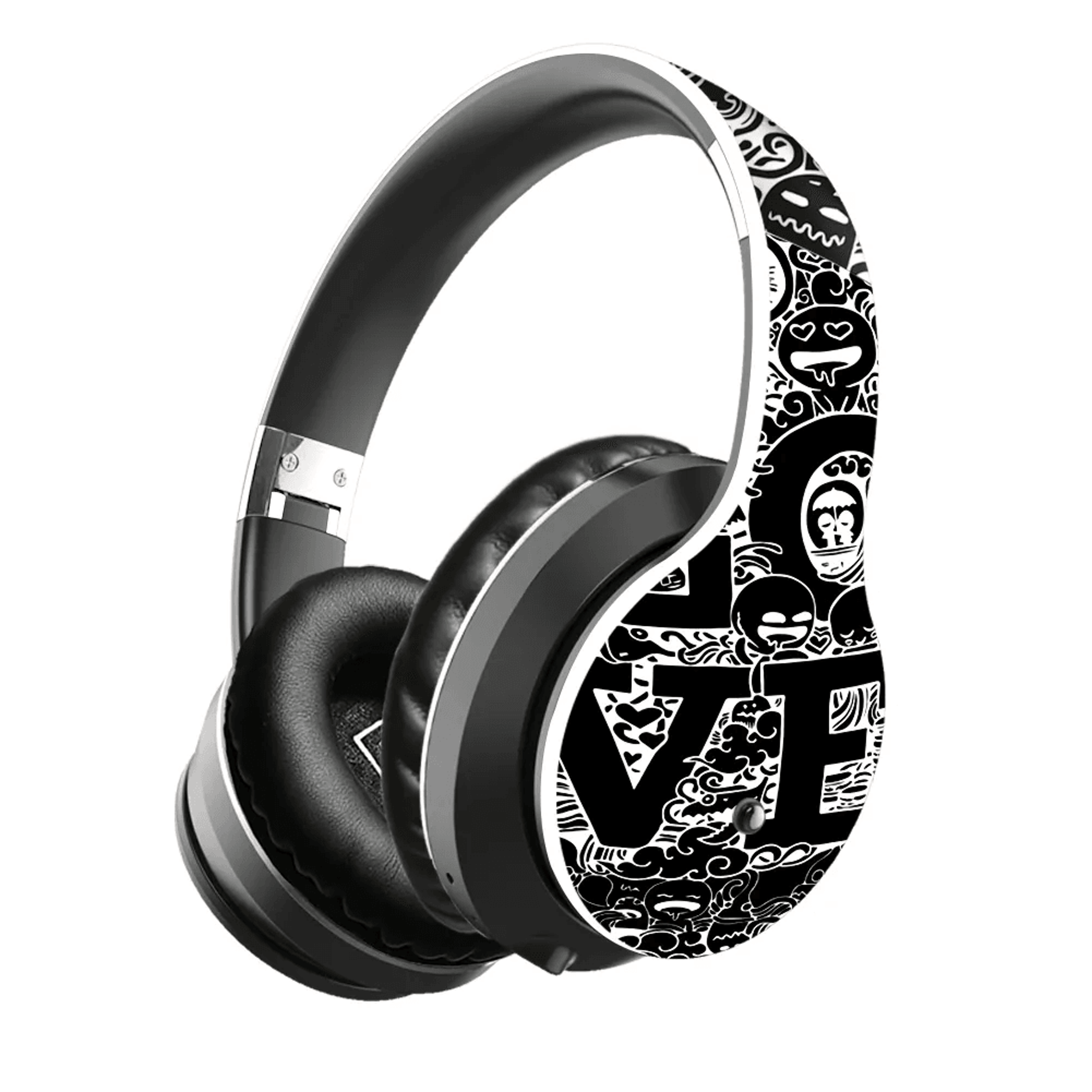 graffiti wireless gaming headset bluetooth over ear headphones stereo sound